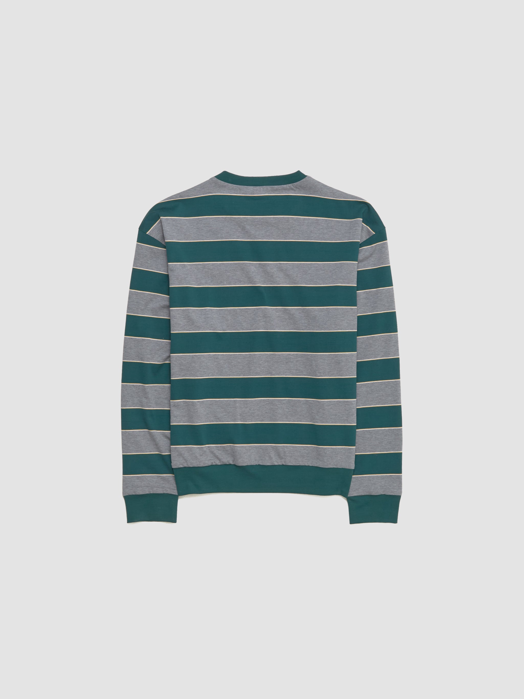 Striped Jersey Sweatshirt in Green & Grey
