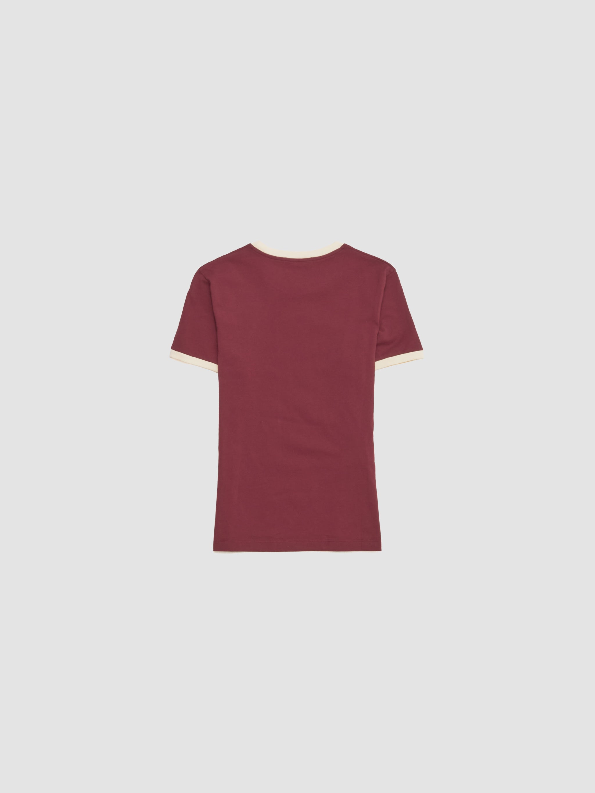 Cotton T-Shirt in Amaranth & White