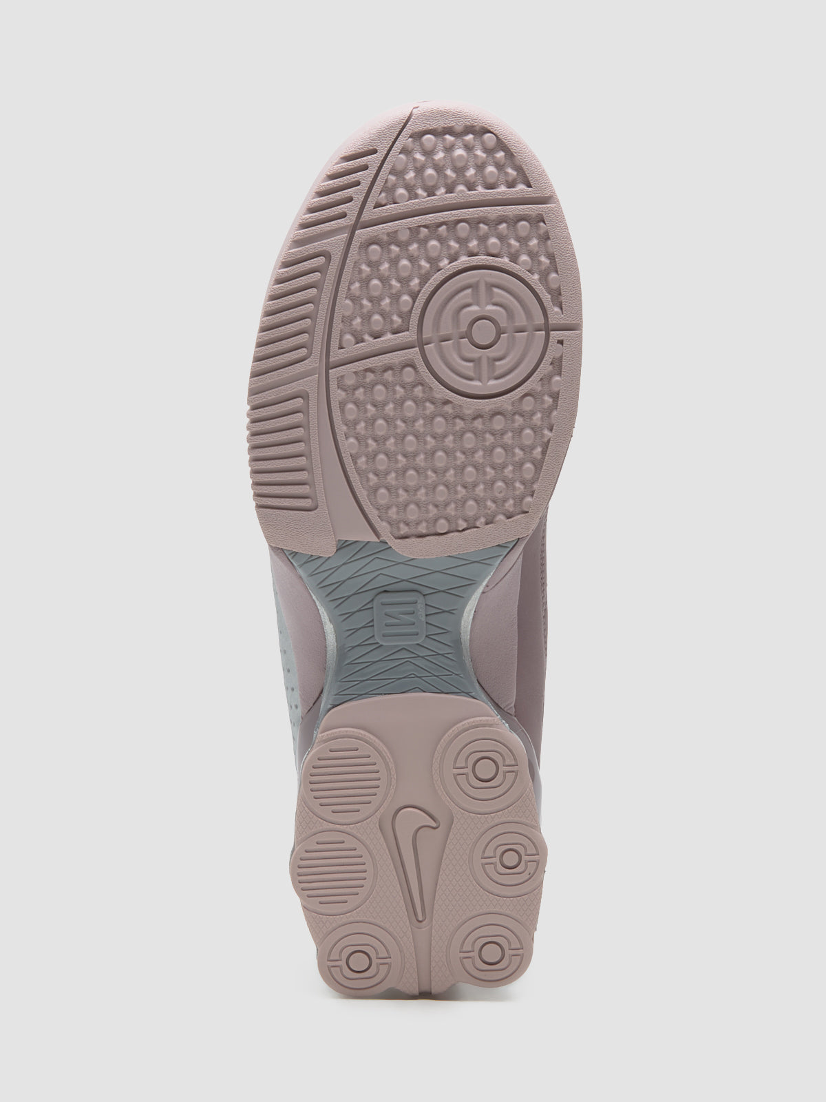 WMNS Total 90 Shox Magia Sneaker in Taupe Grey & Metallic Silver