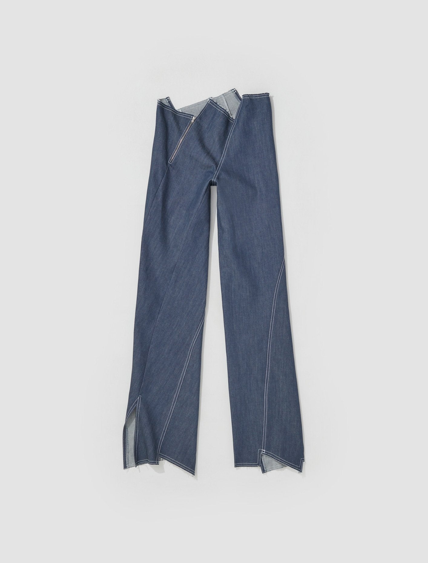 Twisted Asymmetrical Jeans in Blue