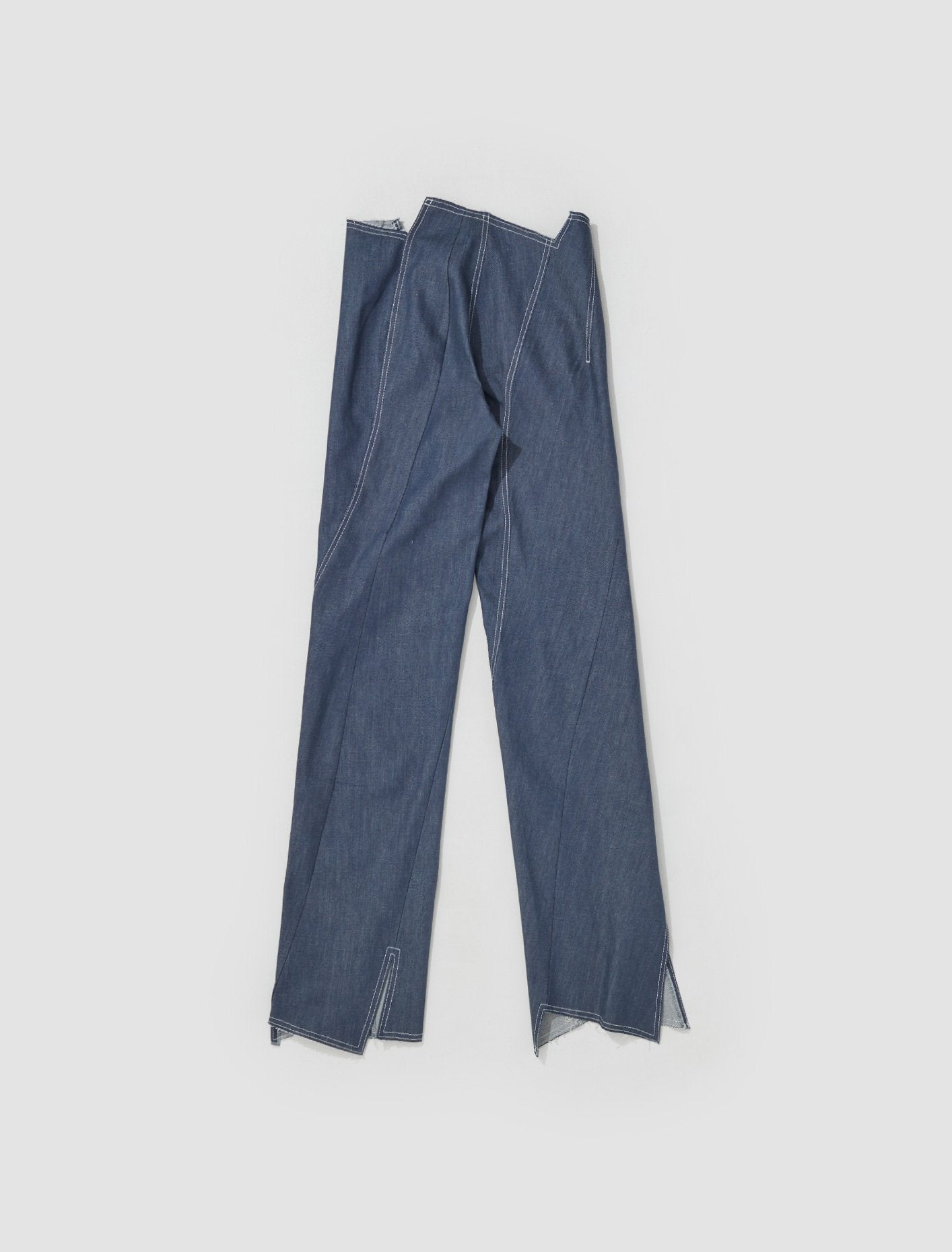 Twisted Asymmetrical Jeans in Blue