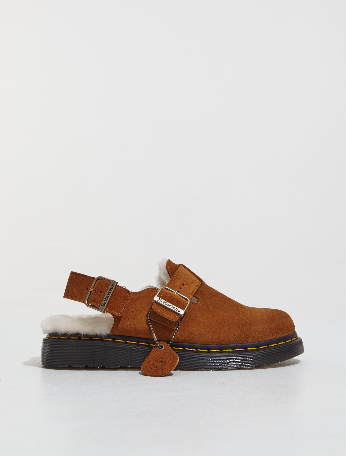 Jorge Shearling Buckle Mules in Brown