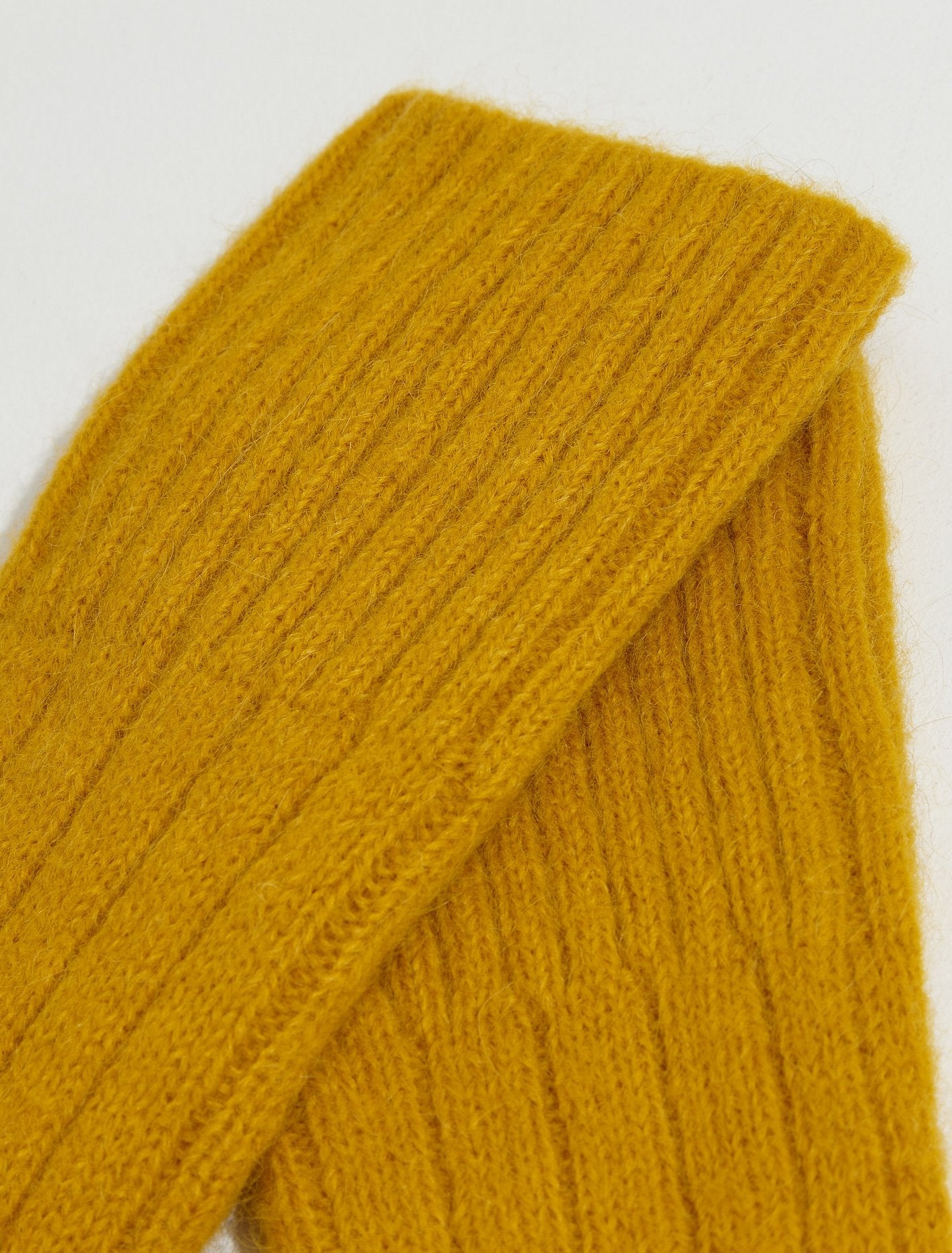 Neilos Alpaca Rib Knit Gloves in Yellow