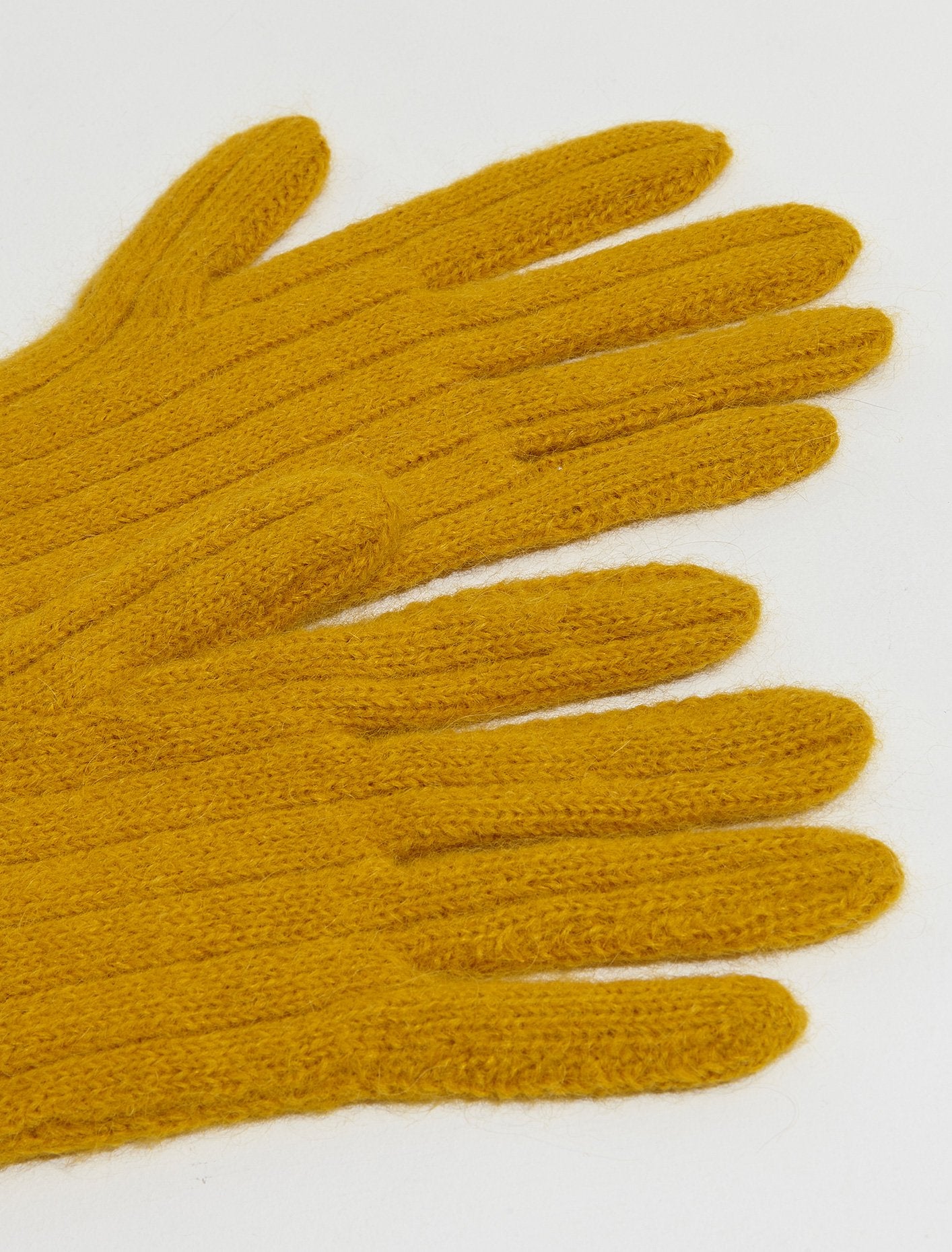 Neilos Alpaca Rib Knit Gloves in Yellow