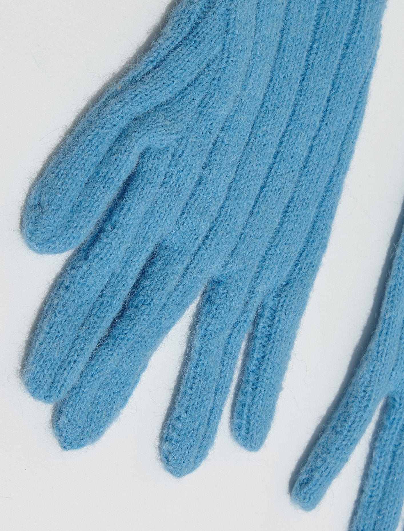 Neilos Long Alpaca Rib Knit Gloves in Sky