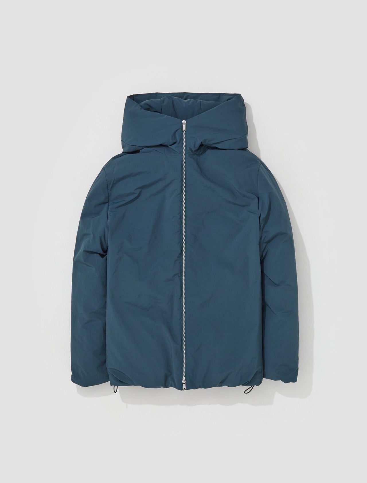 Hooded Down Jacket in Petrol