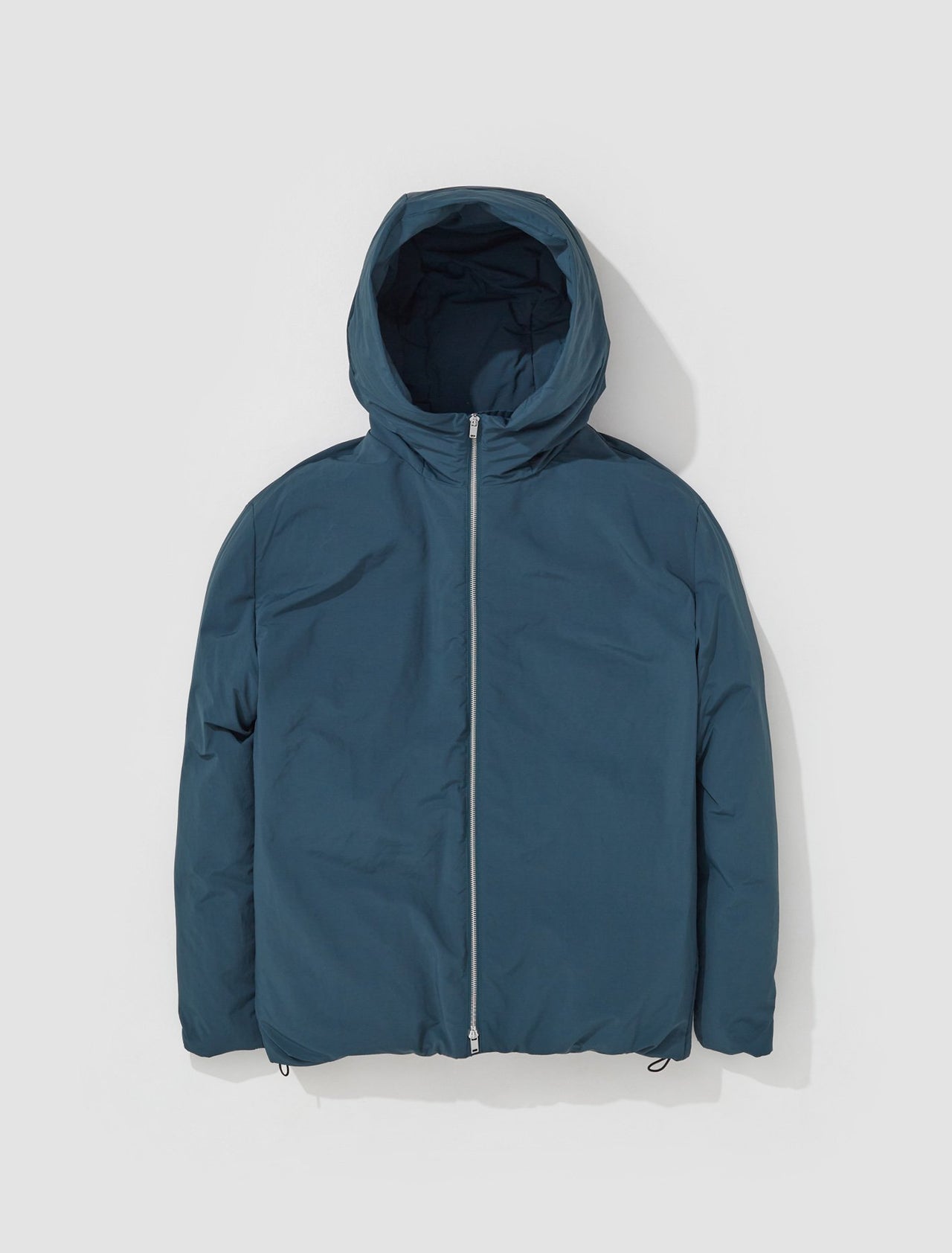 Hooded Down Jacket in Petrol