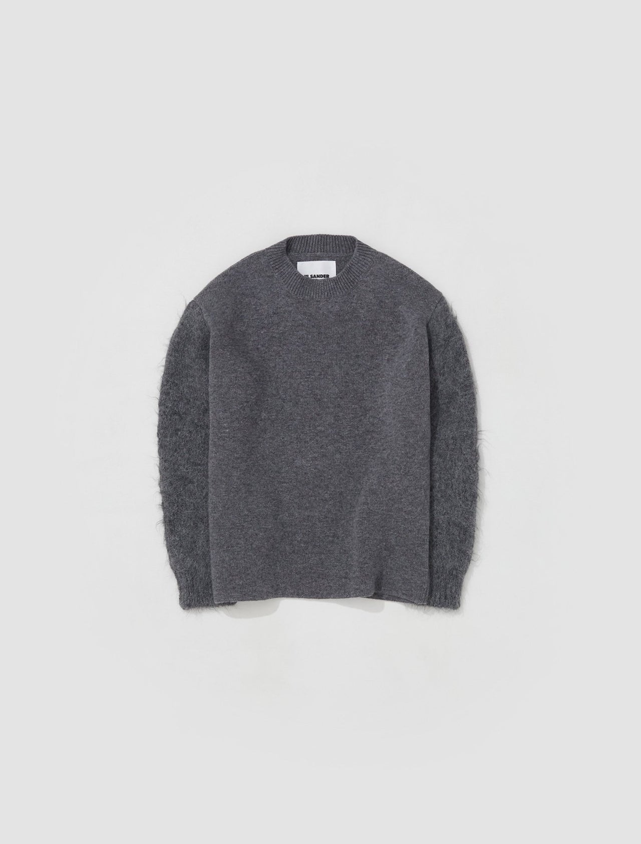 Alpaca Mix Roundneck Knit in Grey Melange