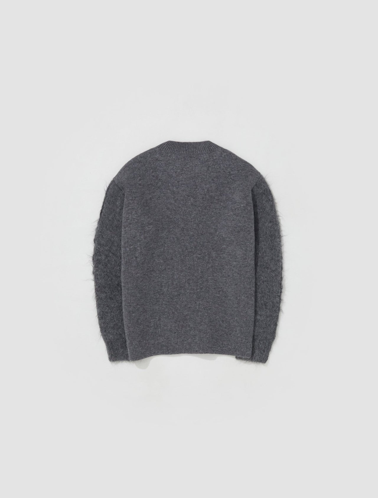 Alpaca Mix Roundneck Knit in Grey Melange