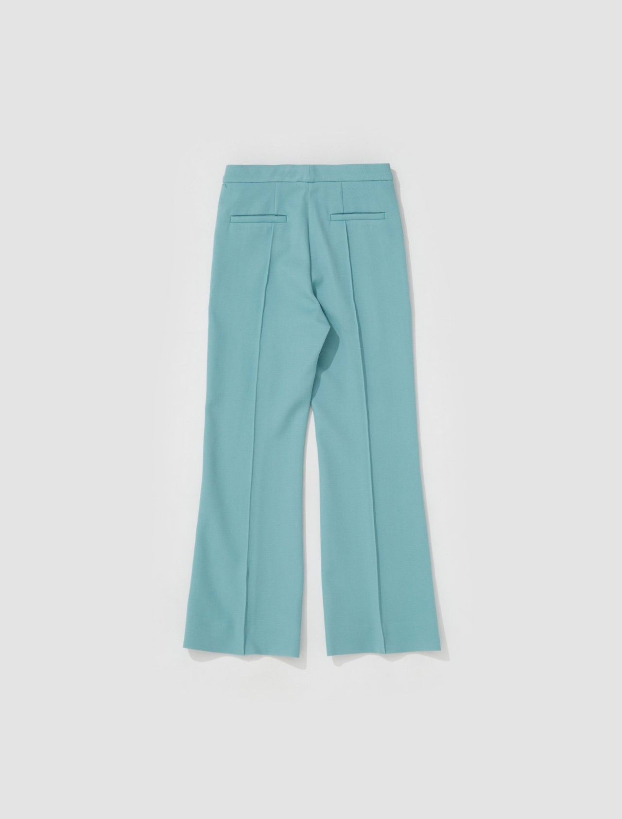 Soft Diagonal Wool Mix Trousers in Turquoise