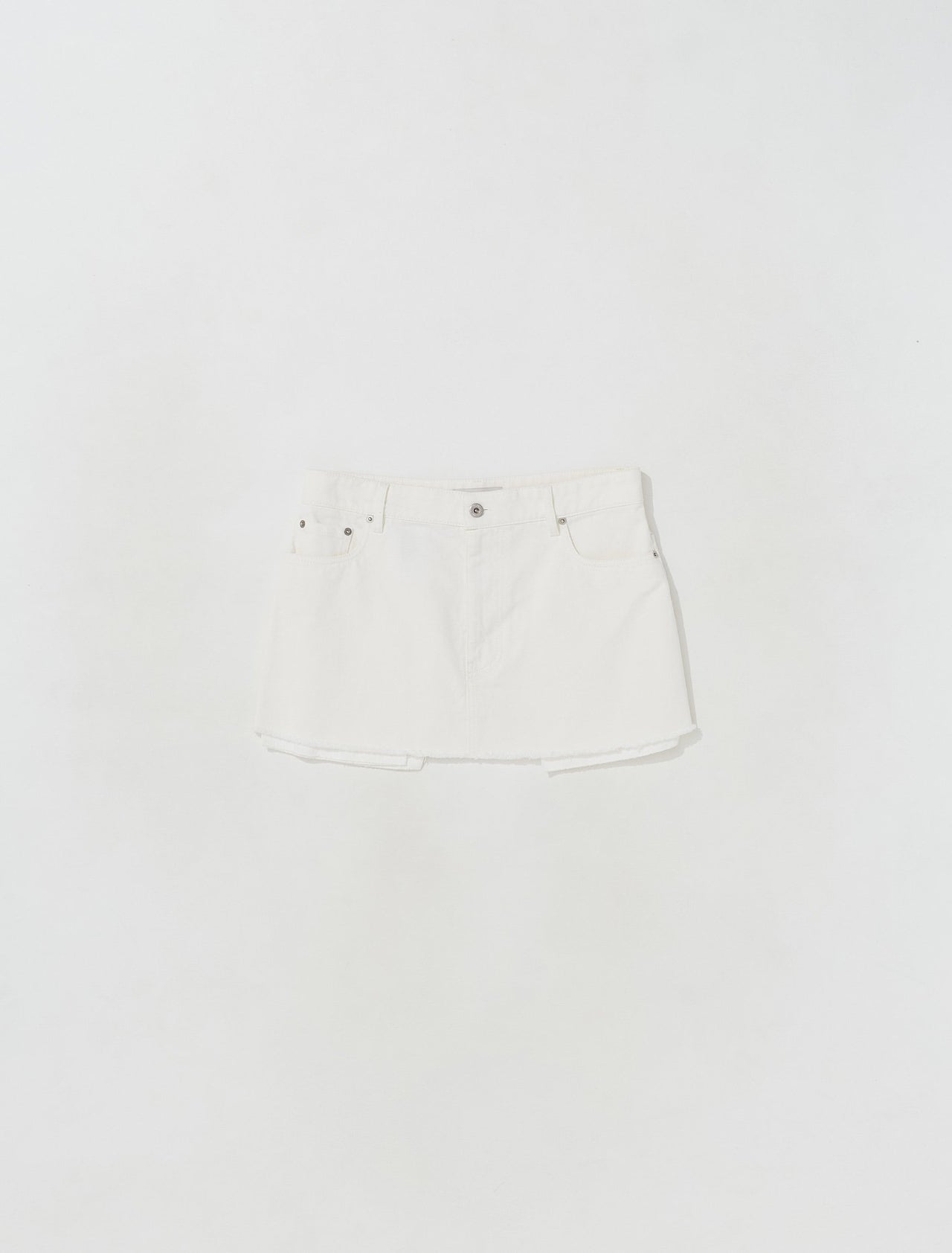 Denim Mini Skirt in White