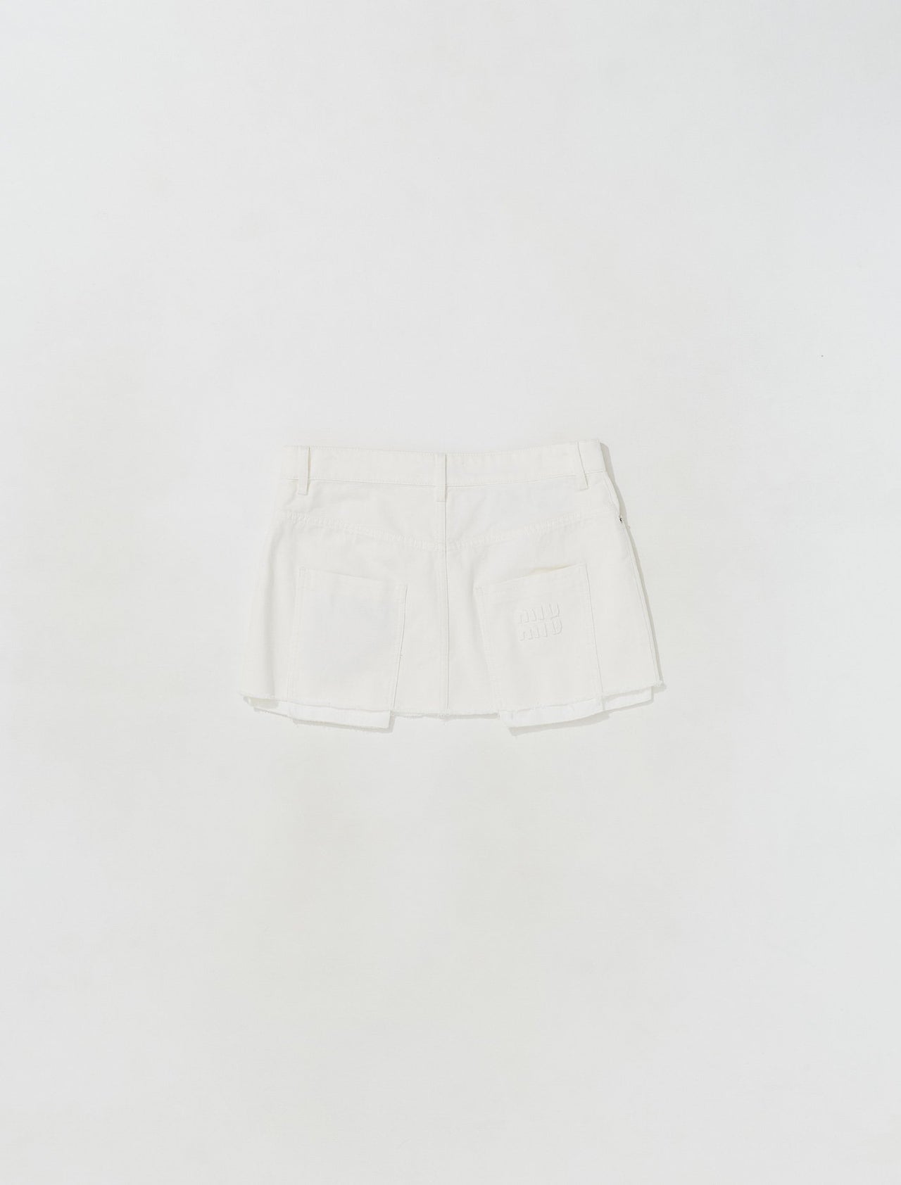 Denim Mini Skirt in White