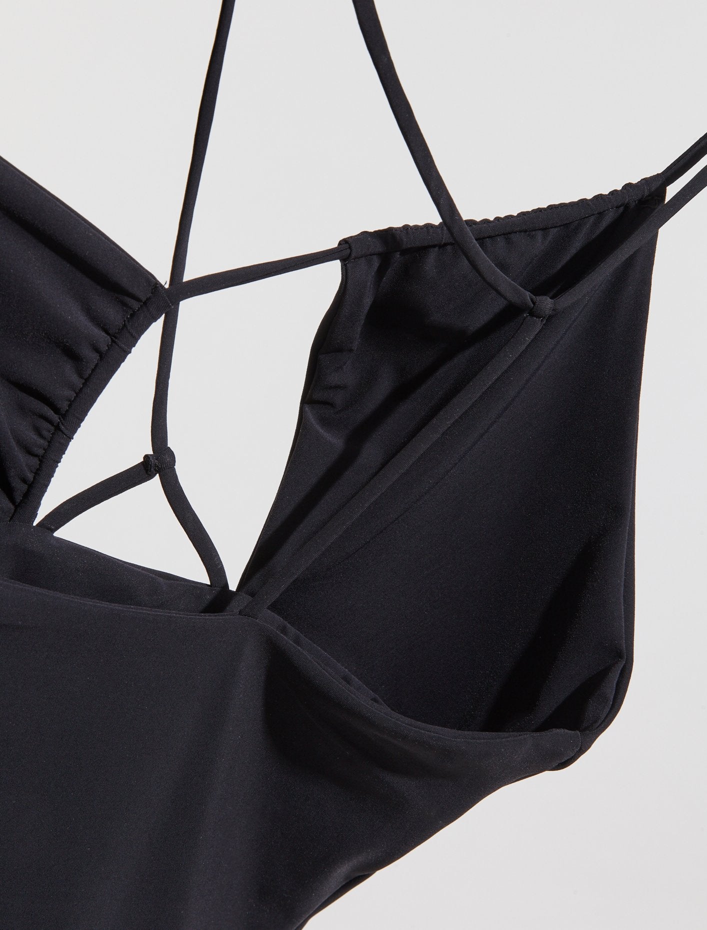 Asymmetric Draped Bra Swimsuit in Black