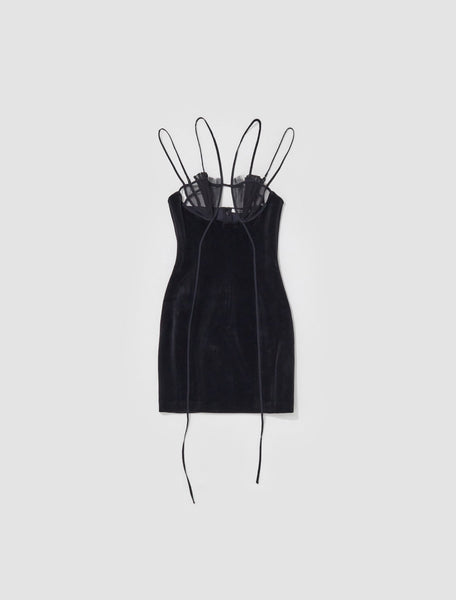 fitted draped polyamide dress SELENE DRAPED DRESS