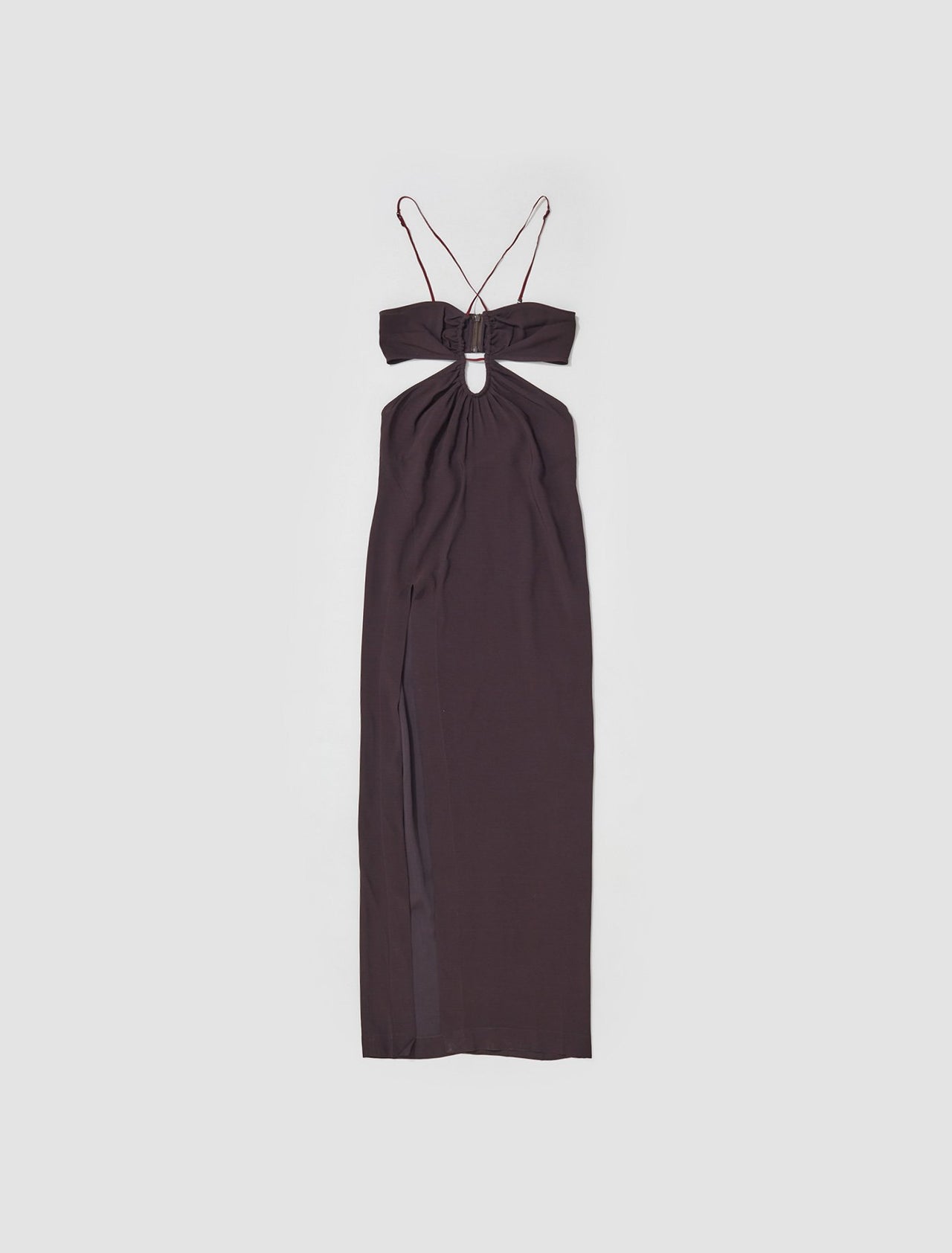 Front Key-Hole Floor Length Dress in Chocolate