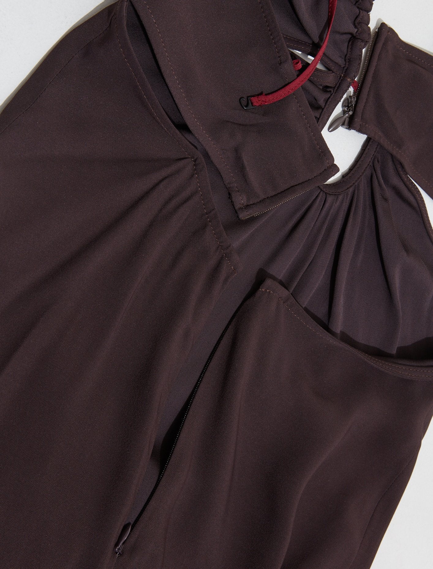 Front Key-Hole Floor Length Dress in Chocolate