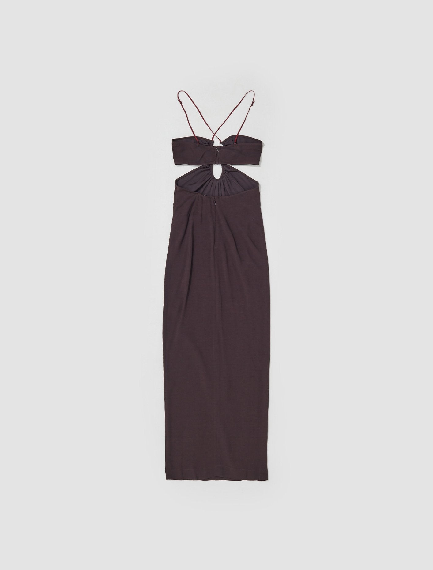 Front Key-Hole Floor Length Dress in Chocolate