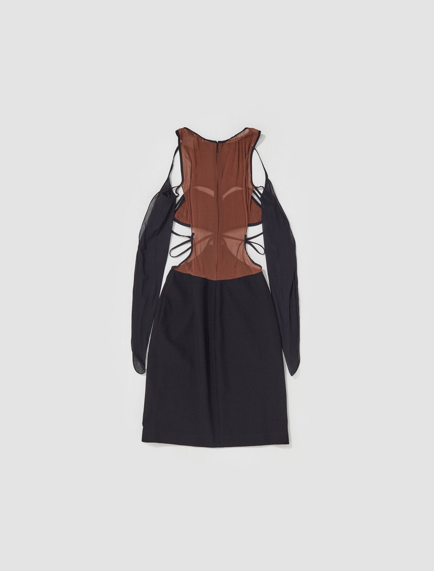 Nensi Dojaka - Draped Bra Cut-Out Mini Dress in Chestnut - AW22NDAW22DR072B Voo Store Nensi Dojaka - Draped Bra Cut-Out Mini Dress in Chestnut - AW22NDAW22DR072B Voo Store