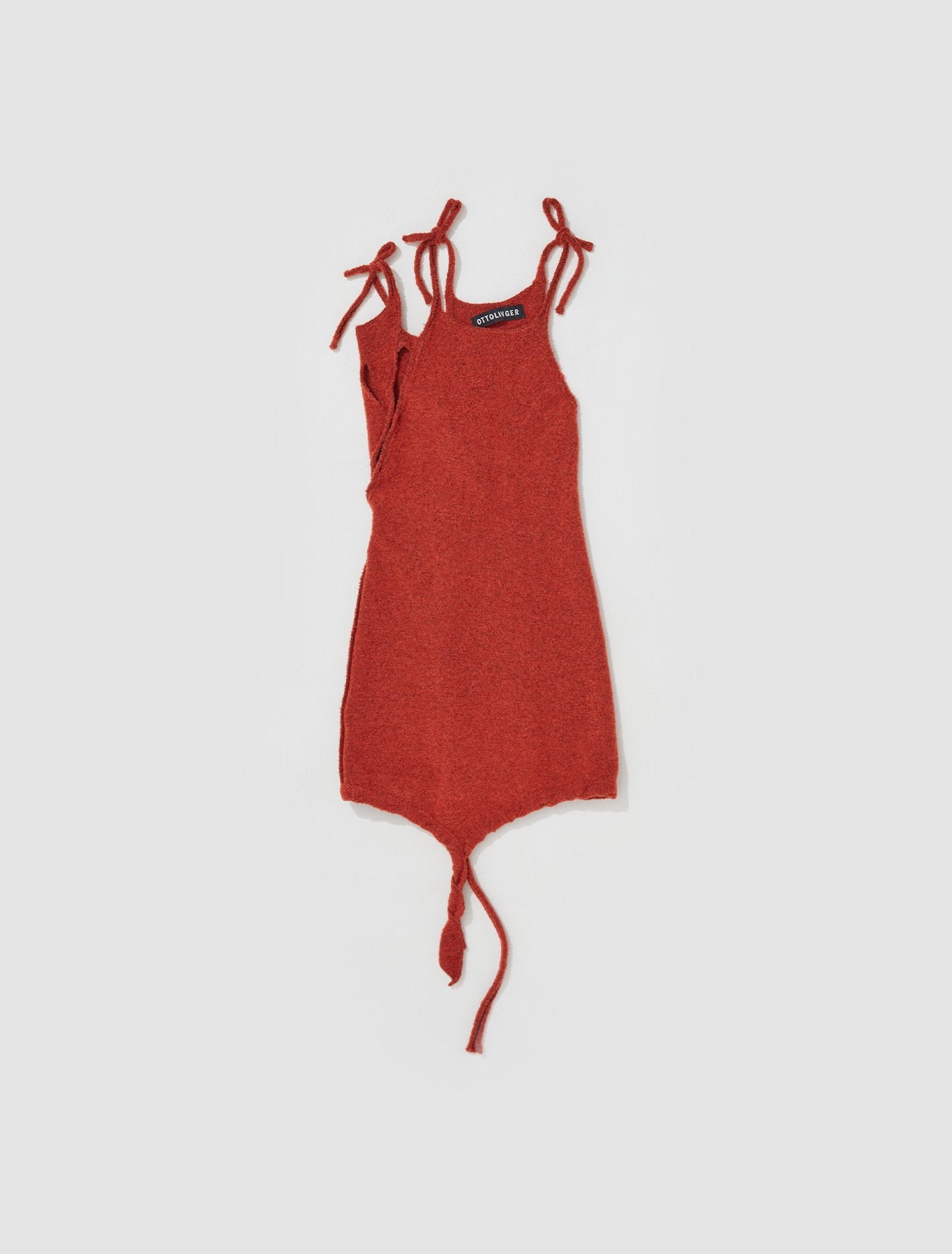 Bouclé Knit Dress in Red