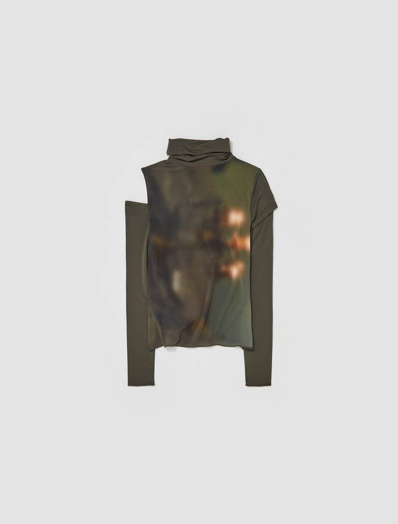 Lumiere Highneck Top in Dark Khaki