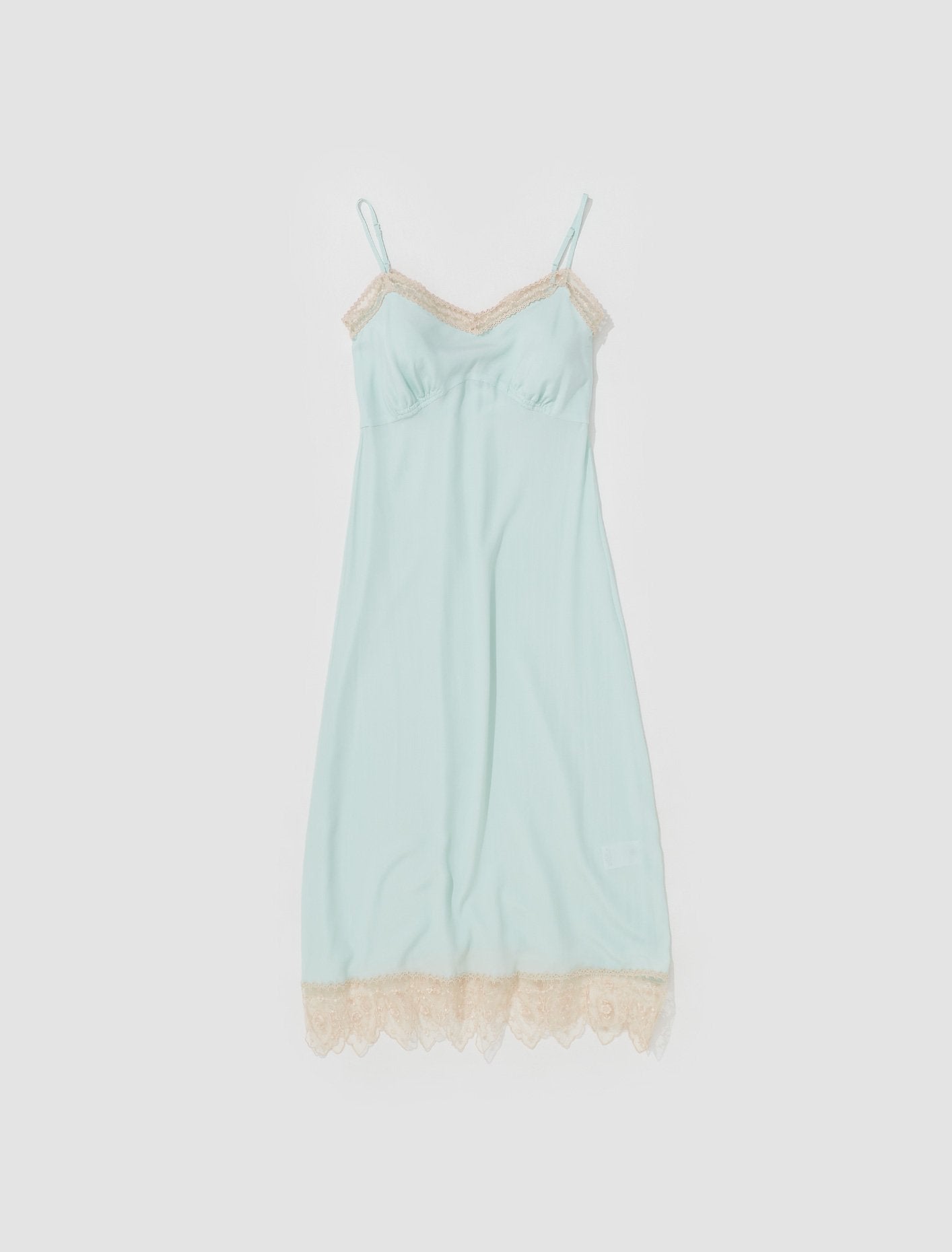 Strappy Slip Dress in Washed Green