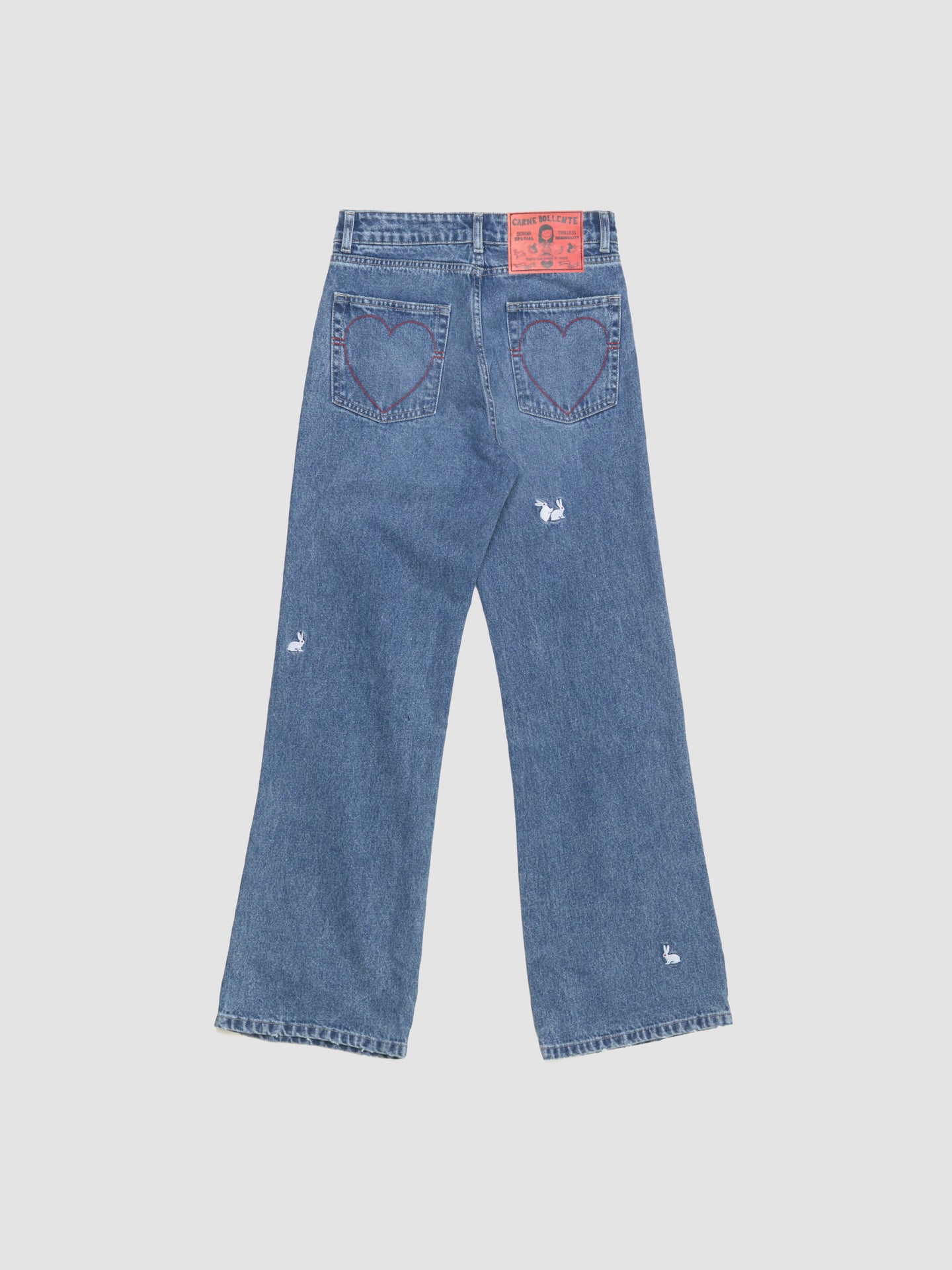 Bell-Bottom Bunny Jeans in Off Blue
