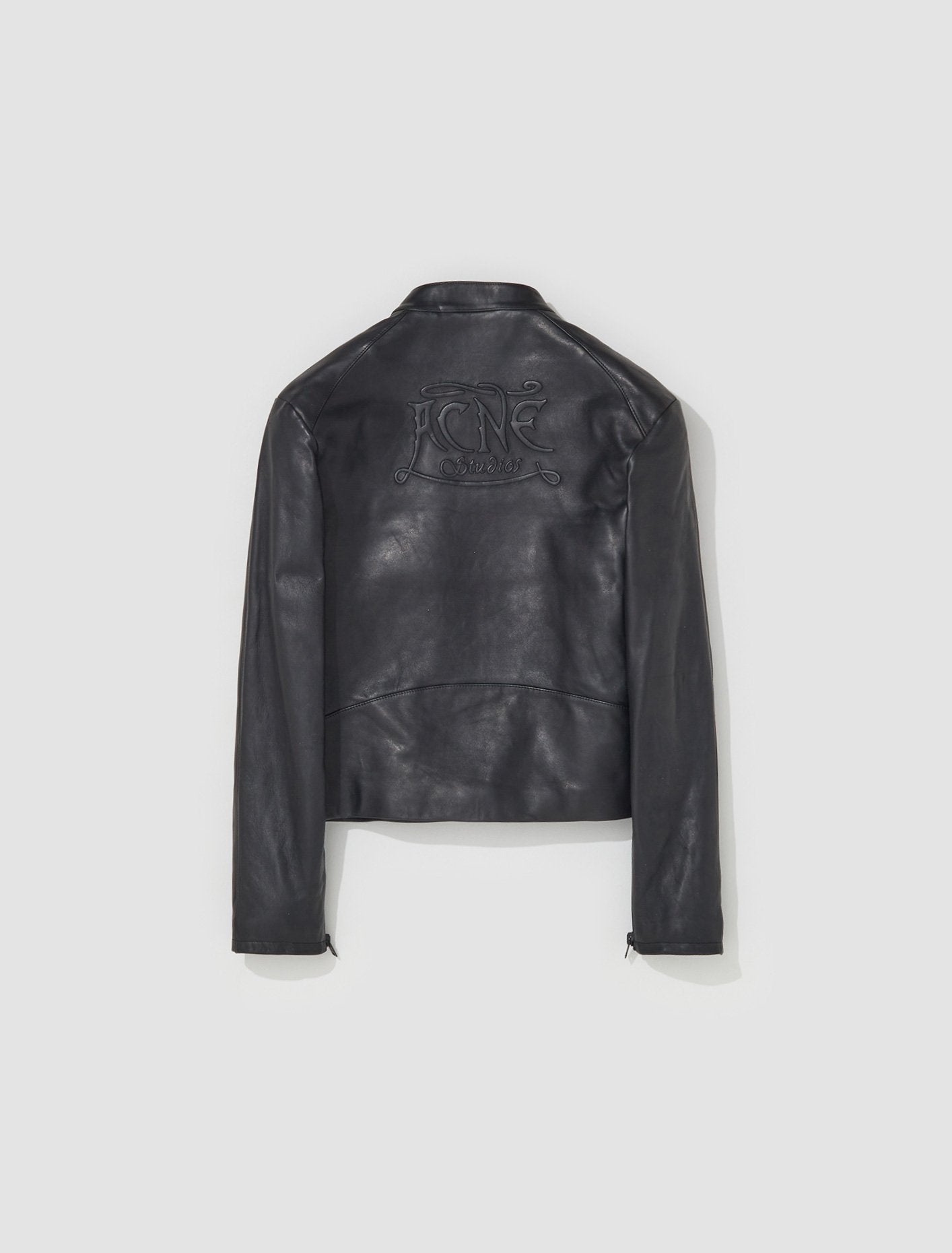 Leather Racer Jacket in Black