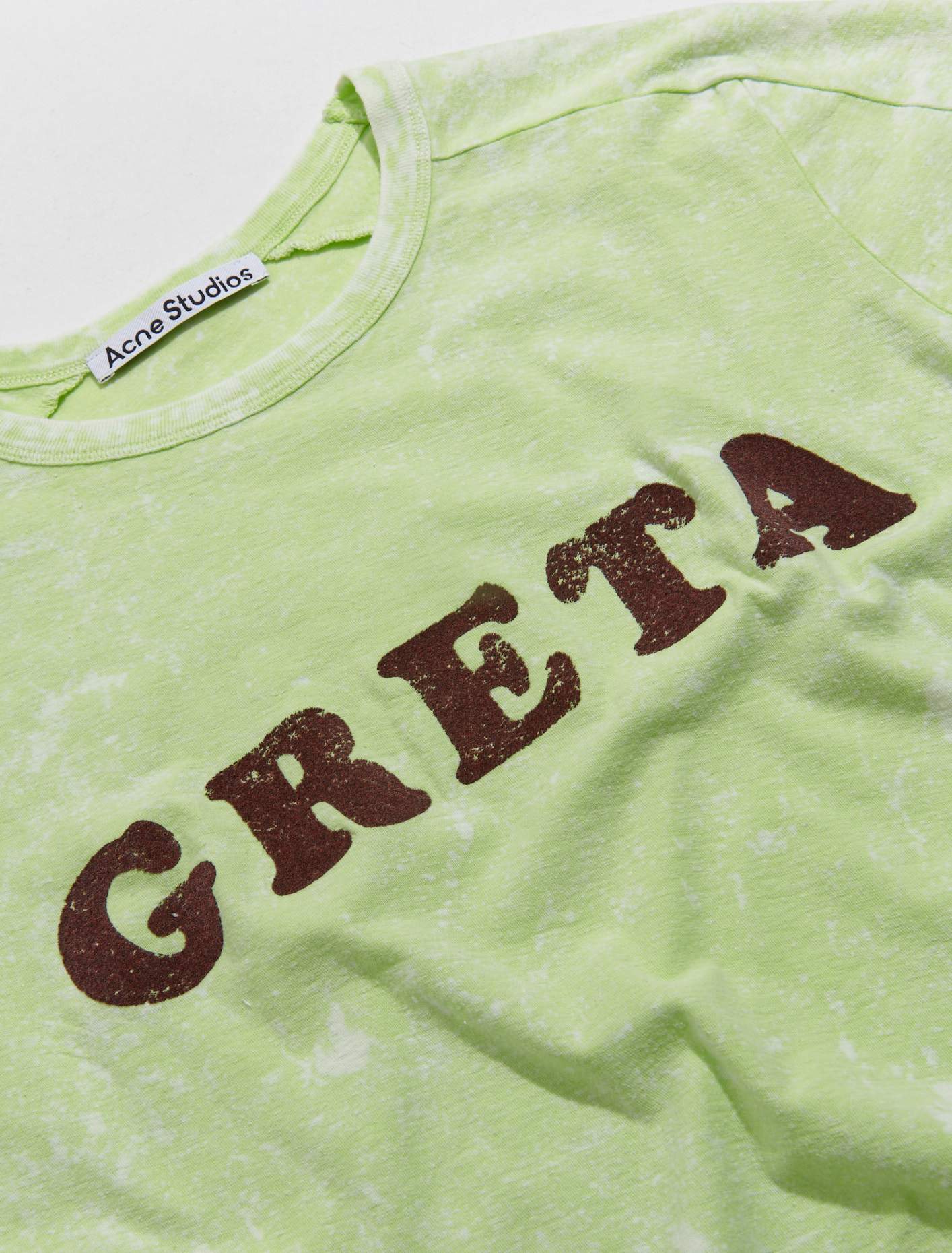 Acne Studios Printed T-Shirt in Fluo Green BL0356-BV2 – Voo Store