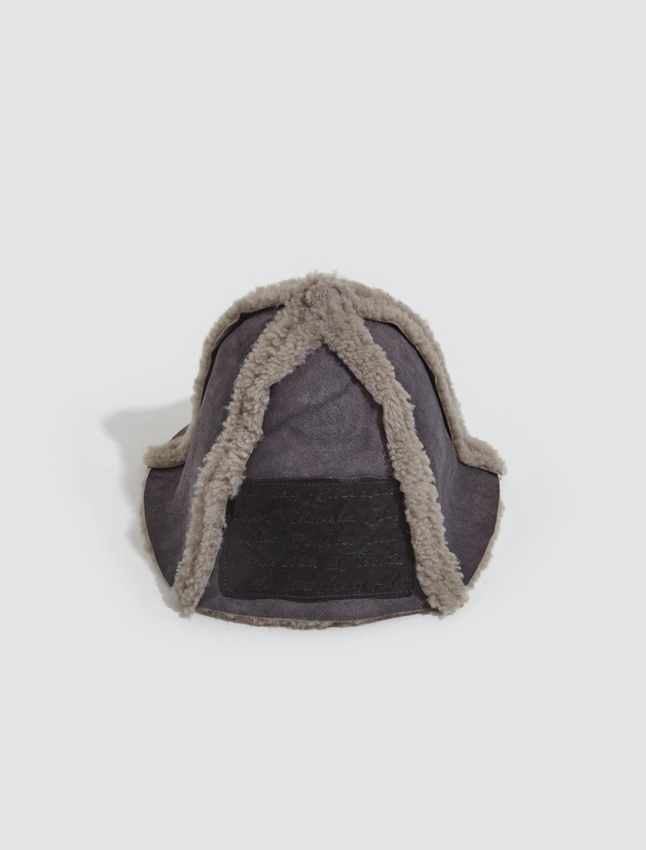 Shearling Bucket Hat in Taupe Grey