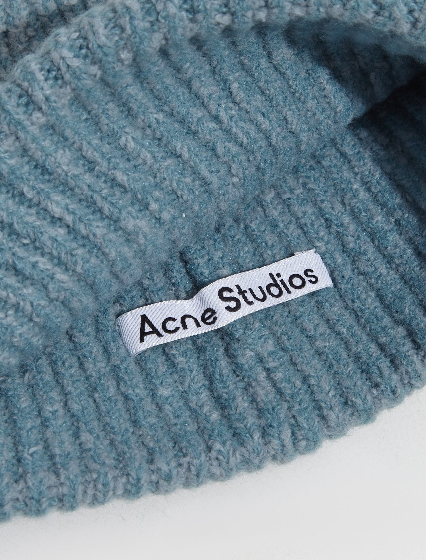 Wool Blend Beanie in Mineral Blue