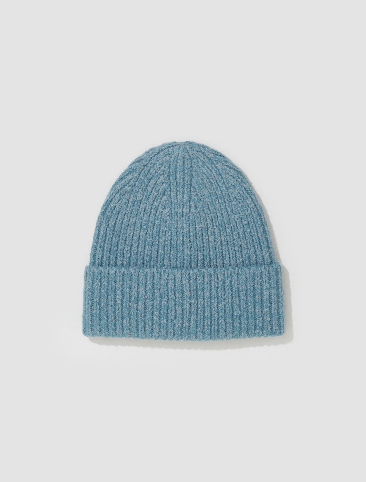 Wool Blend Beanie in Mineral Blue