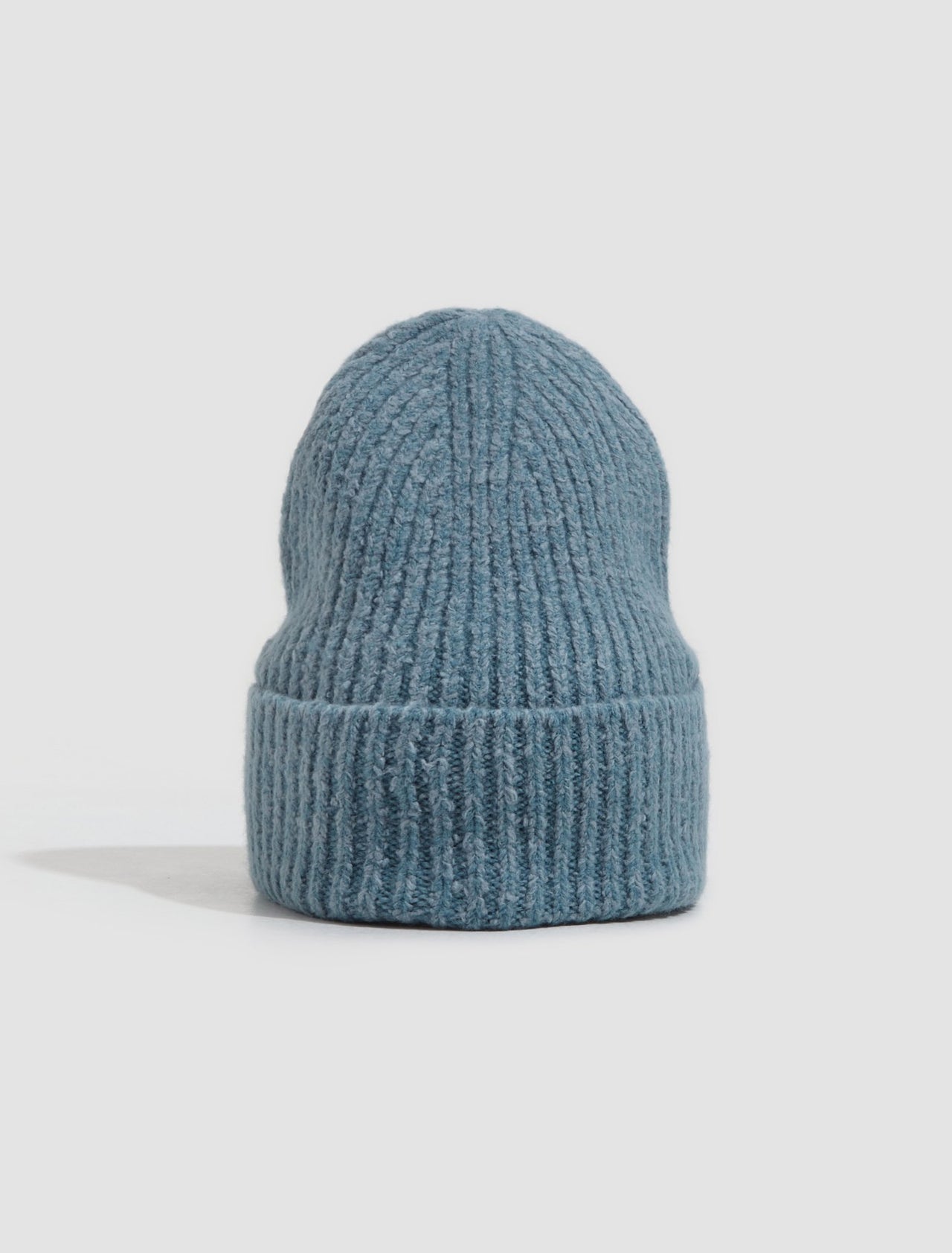 Wool Blend Beanie in Mineral Blue