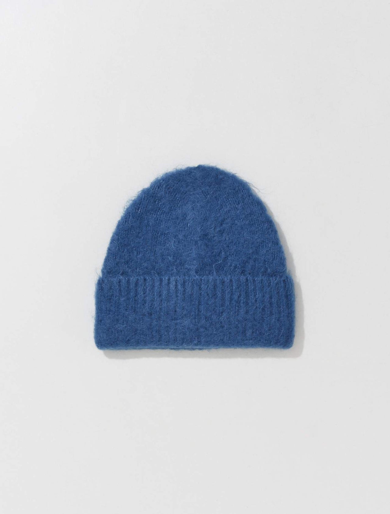 Wool Mohair Beanie in Denim Blue