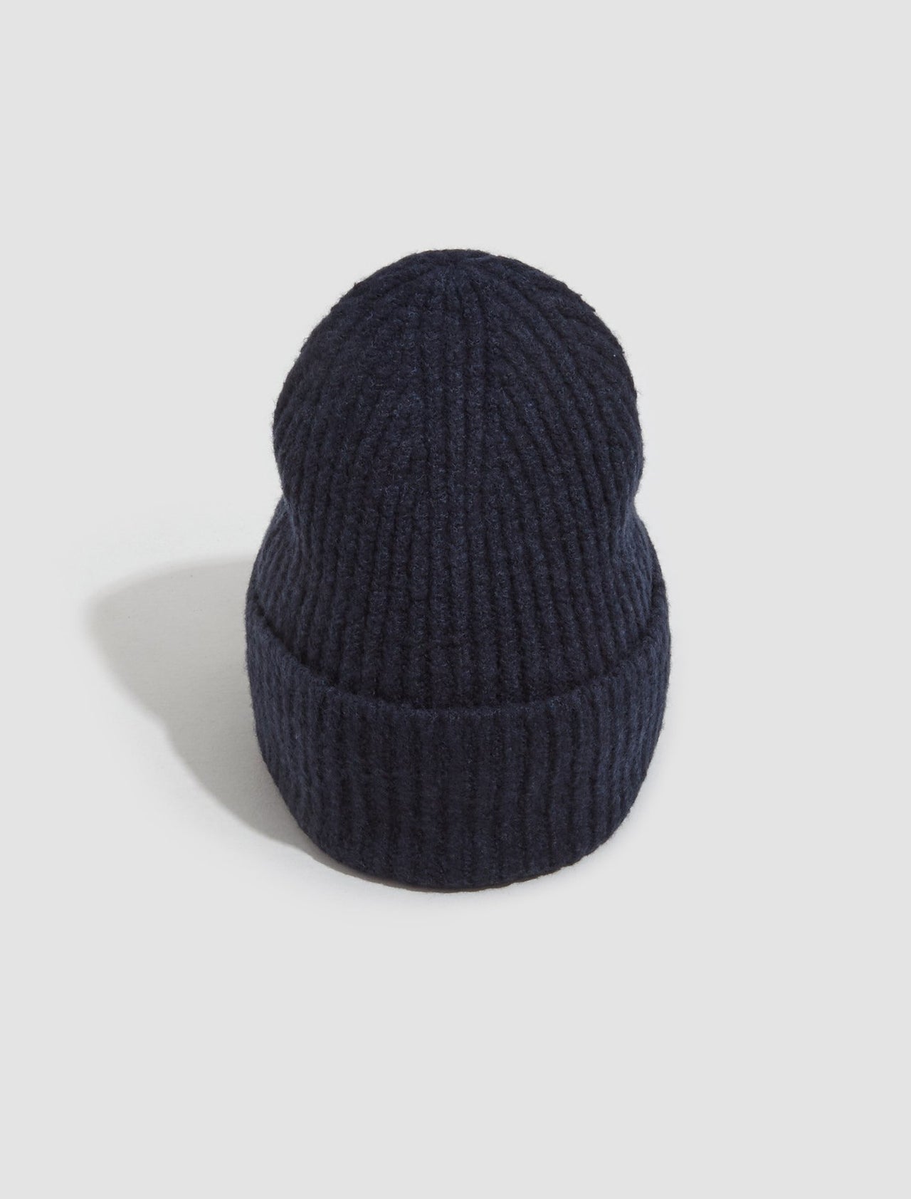 Wool Blend Beanie in Navy