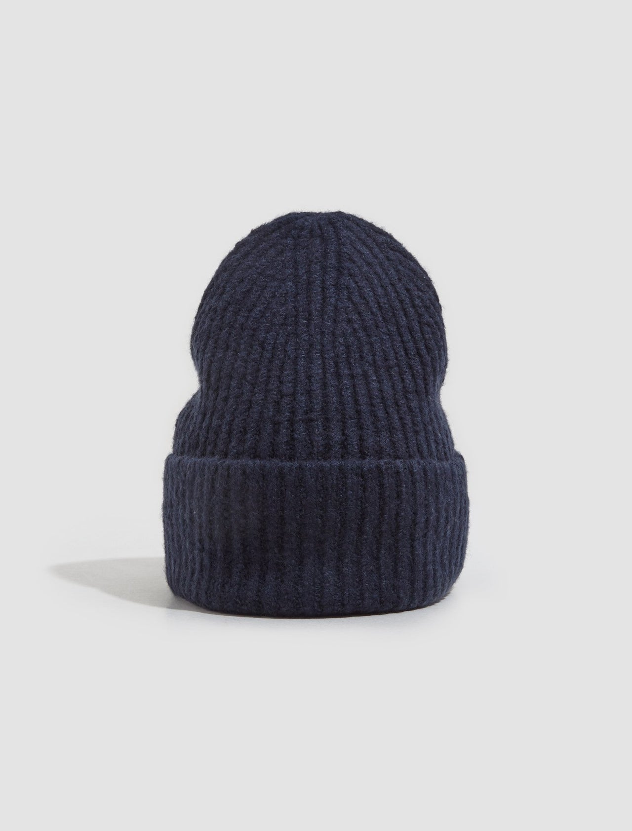 Wool Blend Beanie in Navy