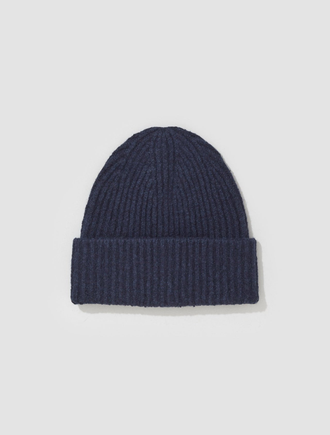 Wool Blend Beanie in Navy