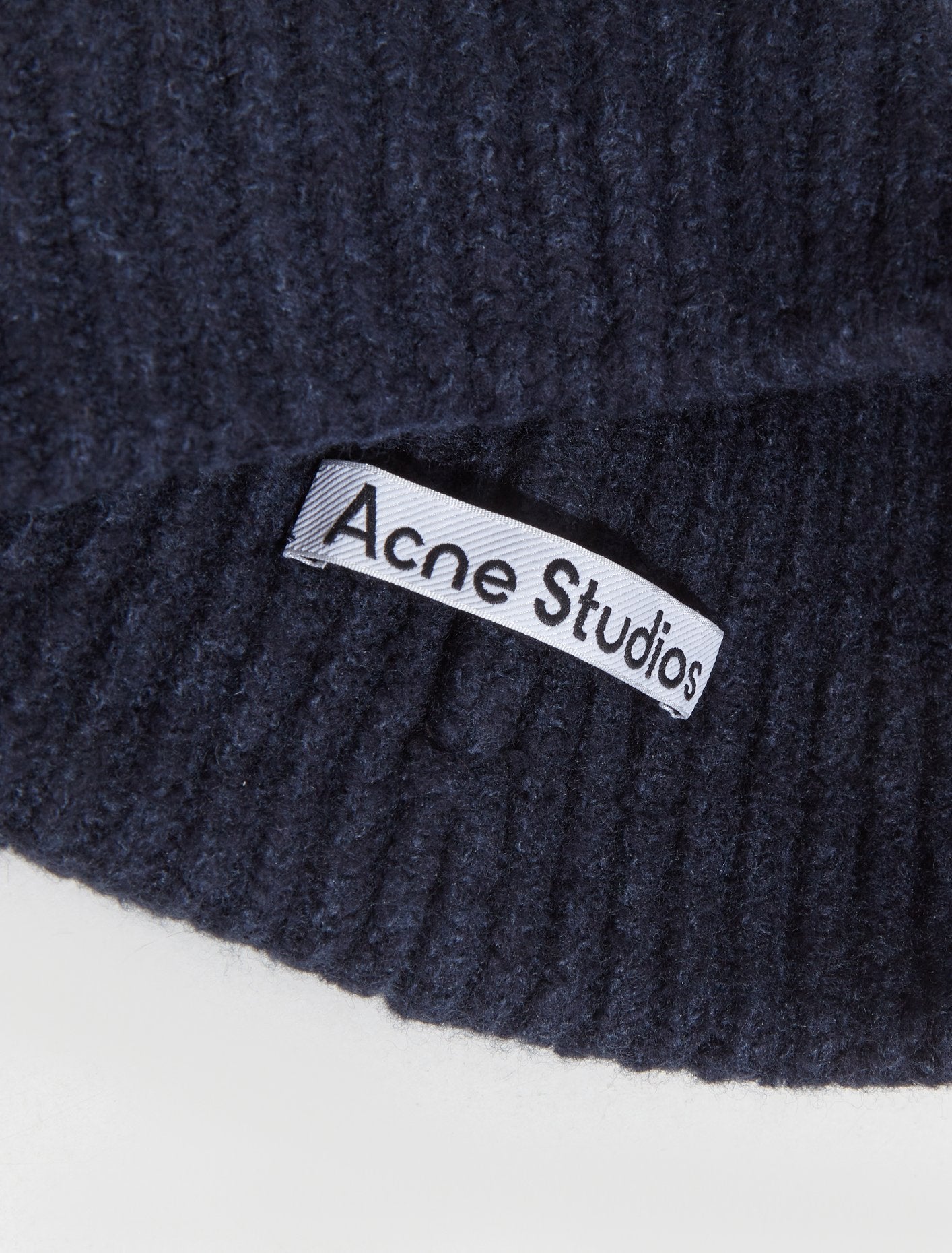 Wool Blend Beanie in Navy