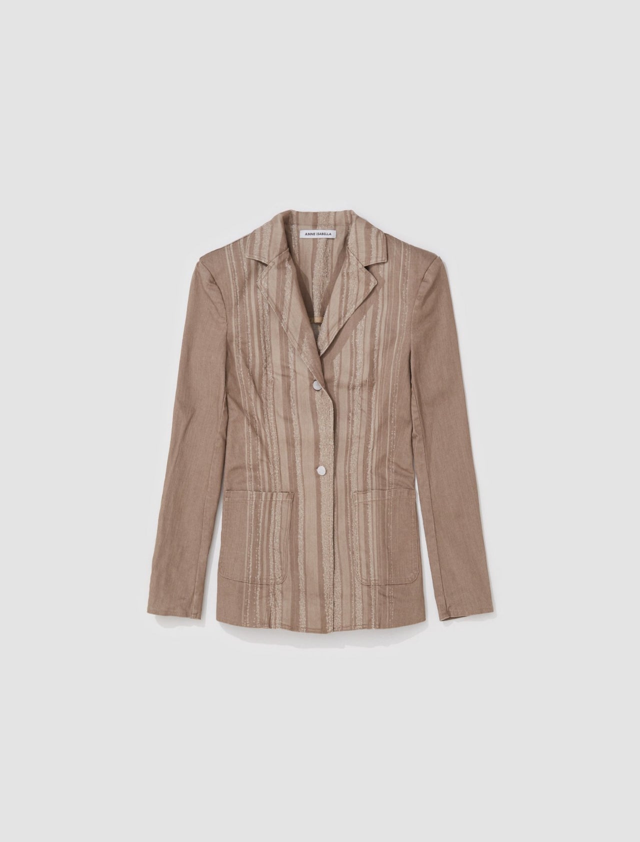 Denim Blazer with Laser Stripe in Oat