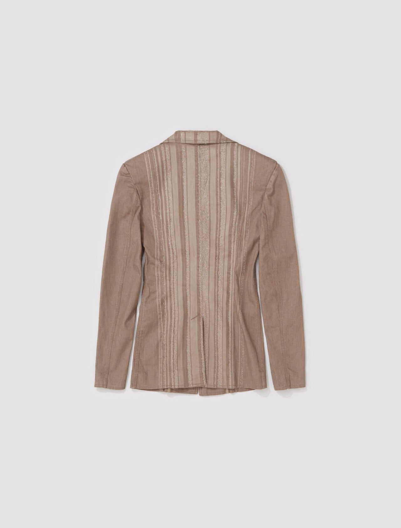 Denim Blazer with Laser Stripe in Oat