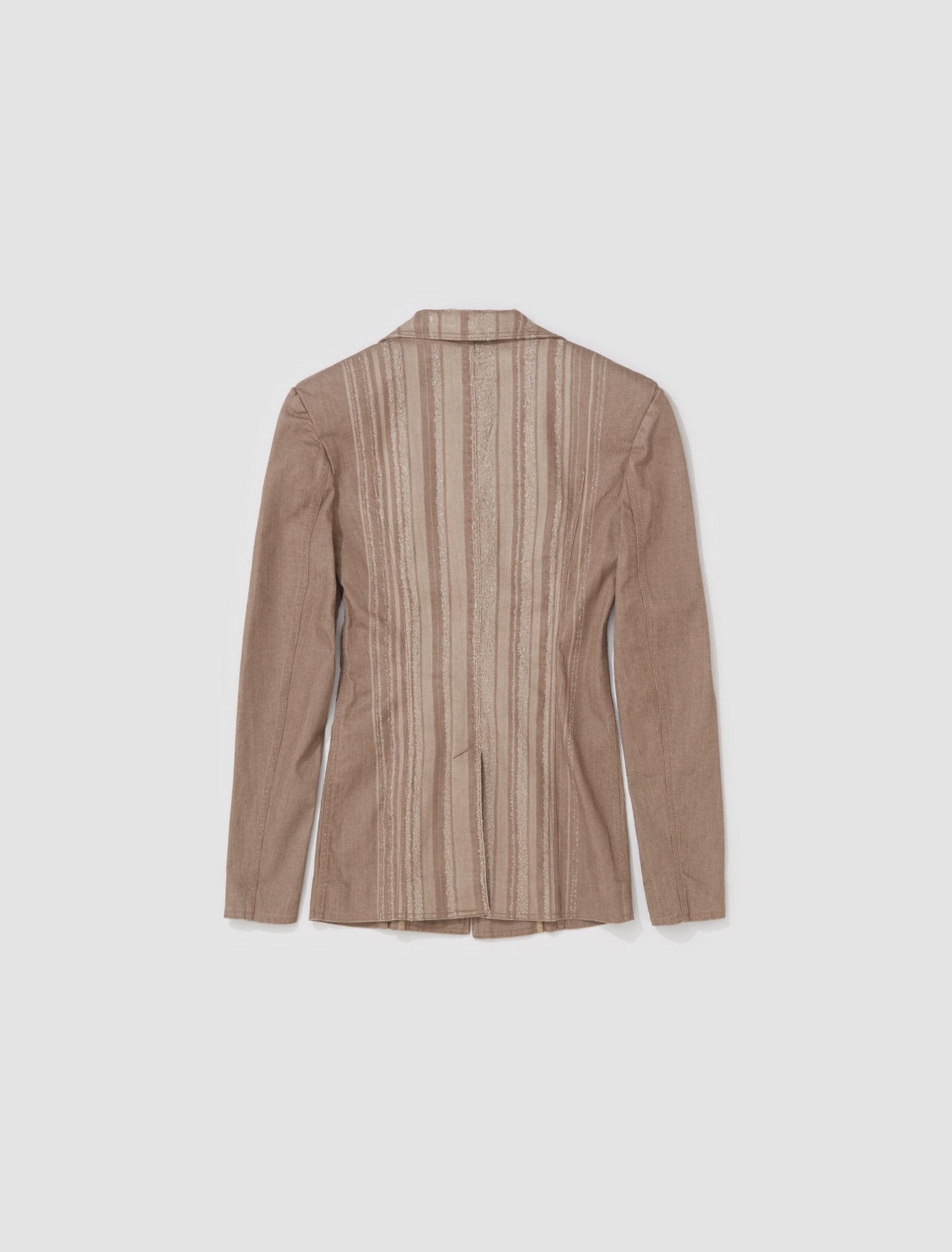 Denim Blazer with Laser Stripe in Oat