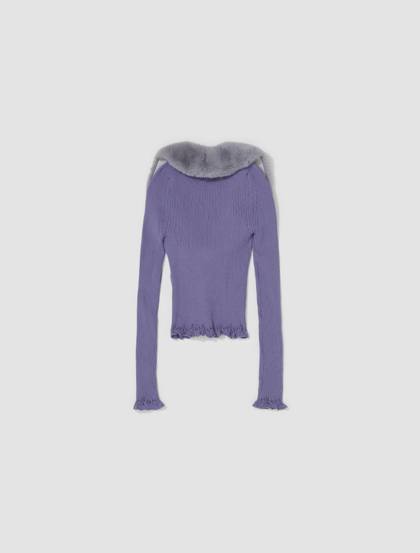 Fur Collar Cardigan in Ultraviolet