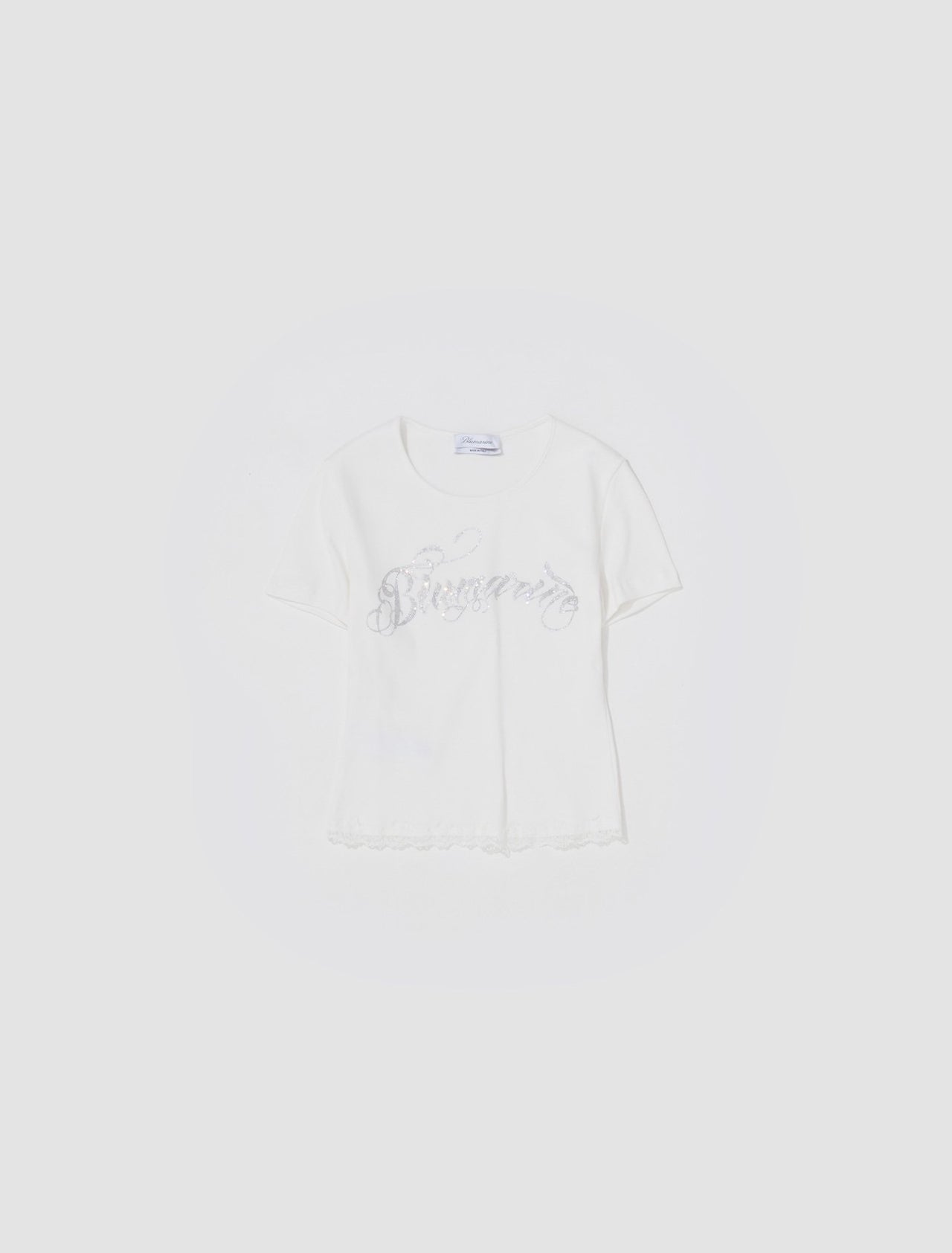 T-Shirt with Logo and Lace in White