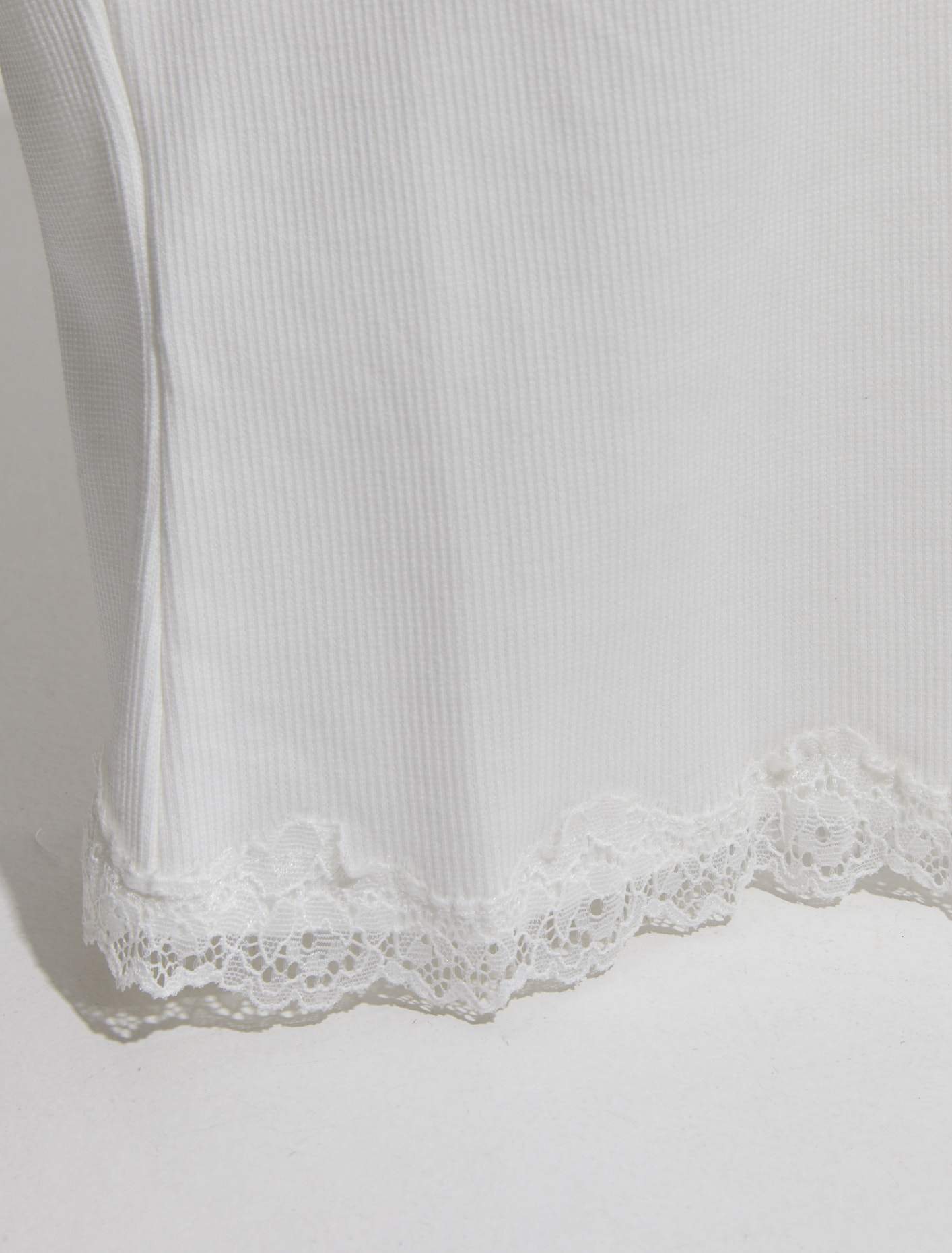 T-Shirt with Logo and Lace in White