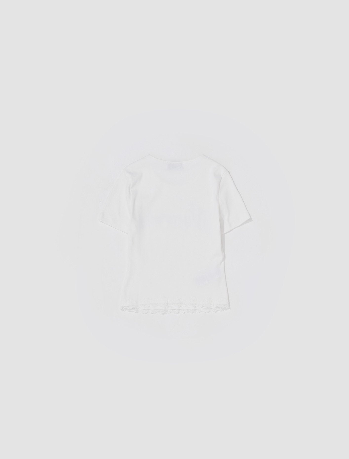 T-Shirt with Logo and Lace in White