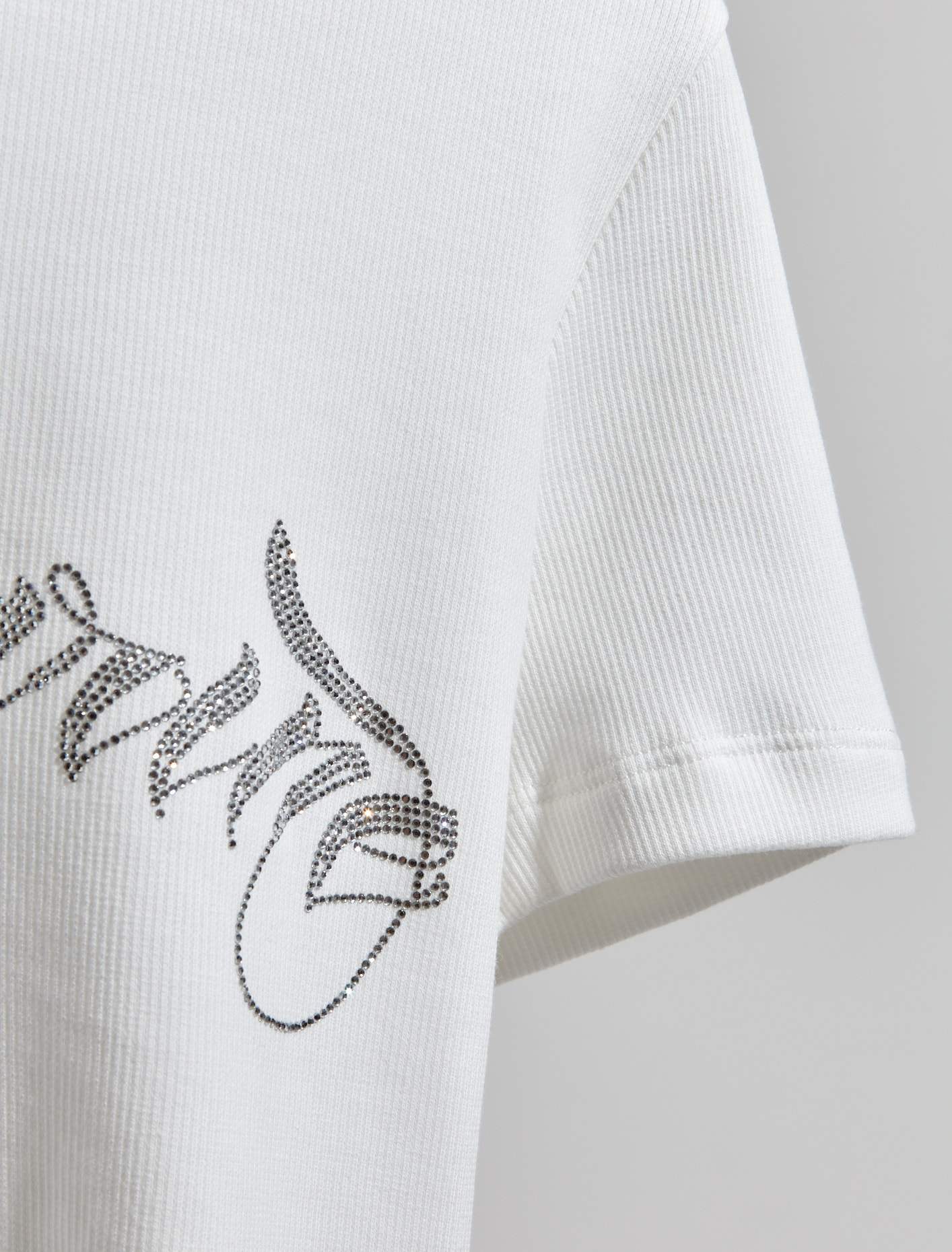 T-Shirt with Logo and Lace in White