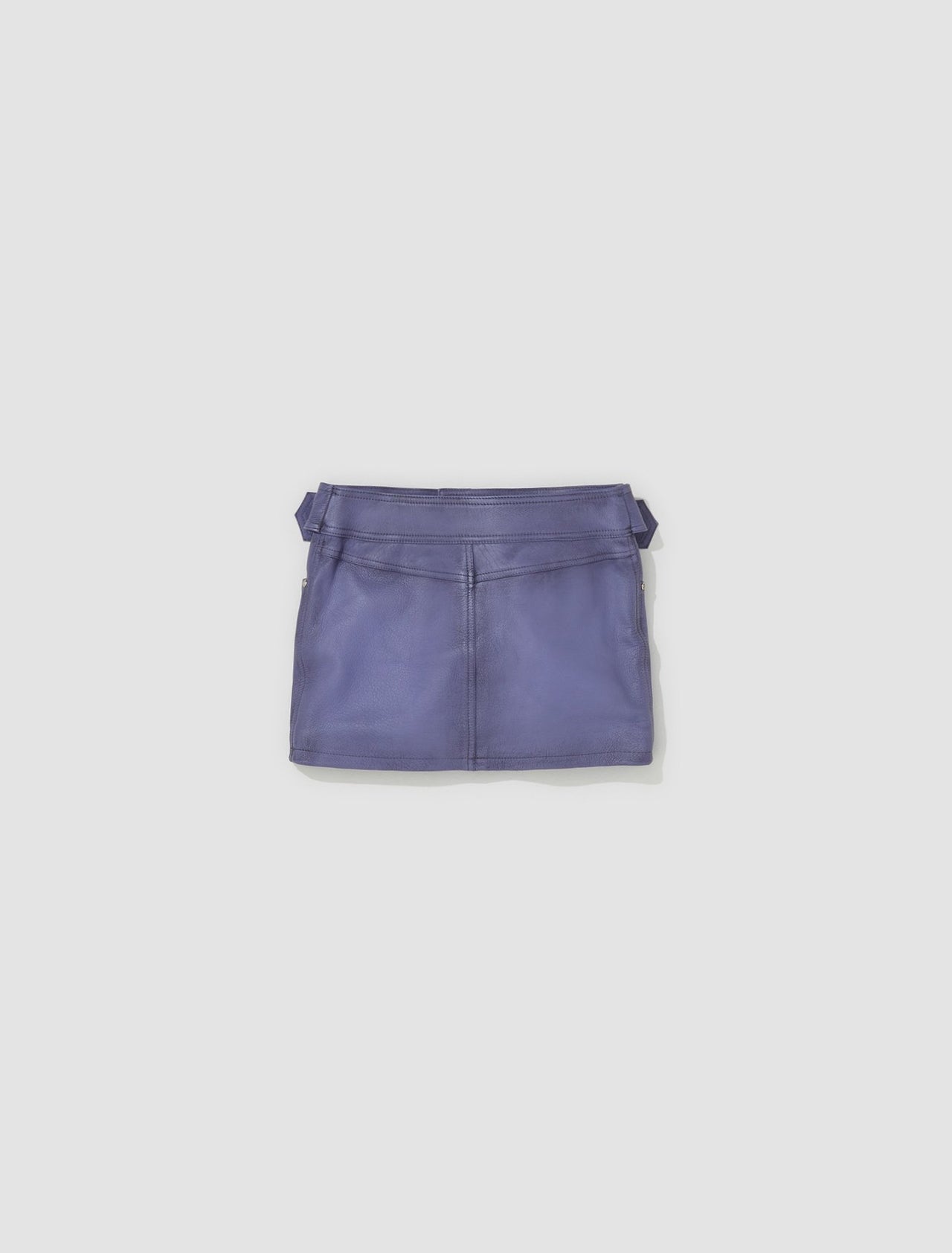 Belted Leather Skirt in Ultraviolet