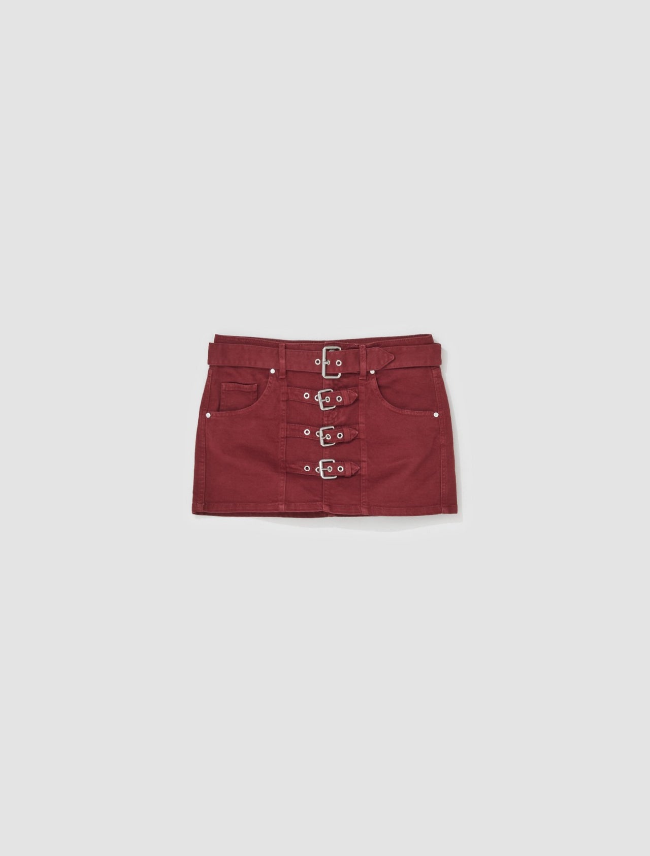 Denim Skirt With Buckle in Port Royale