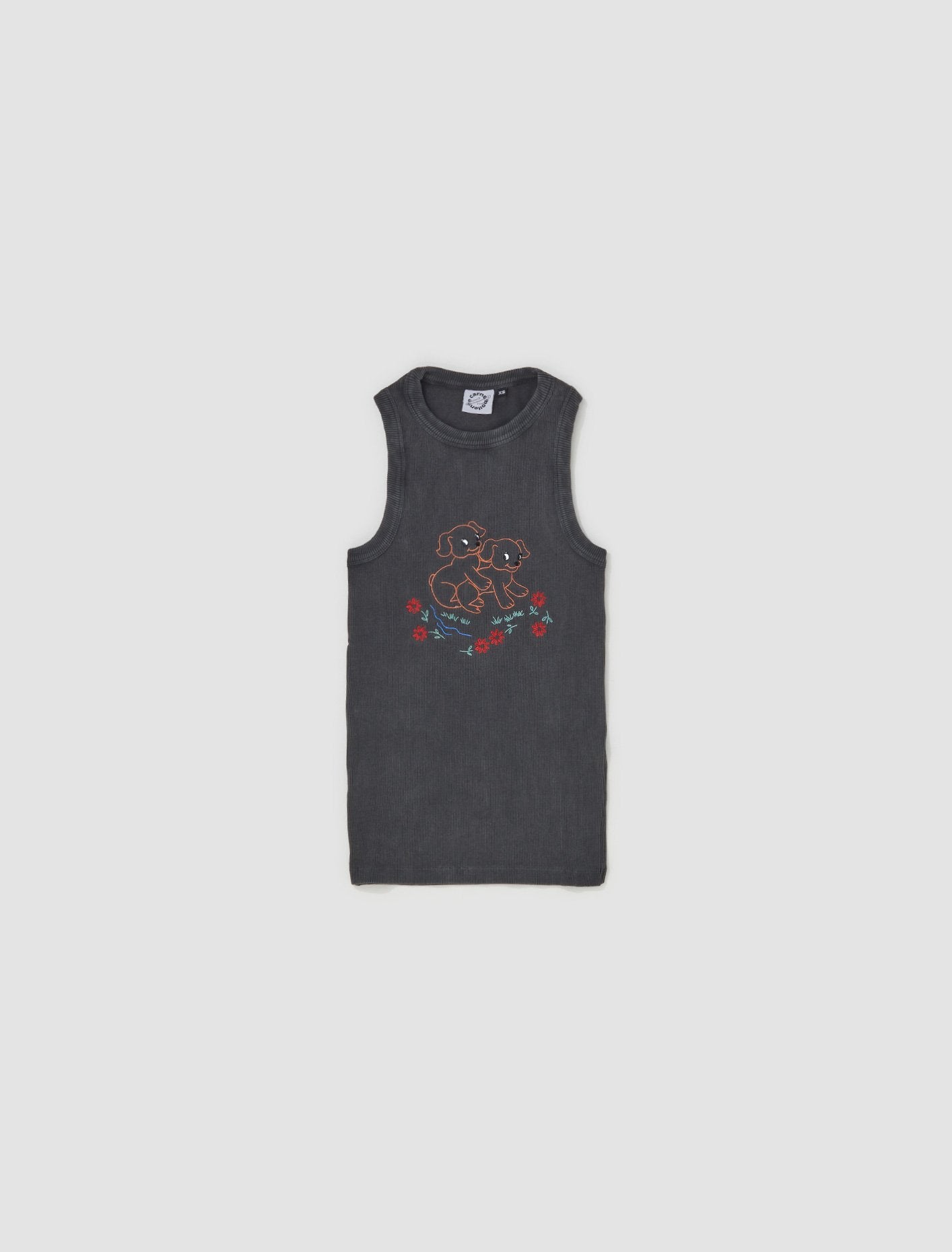 Dogmination Tank Top in Washed Black