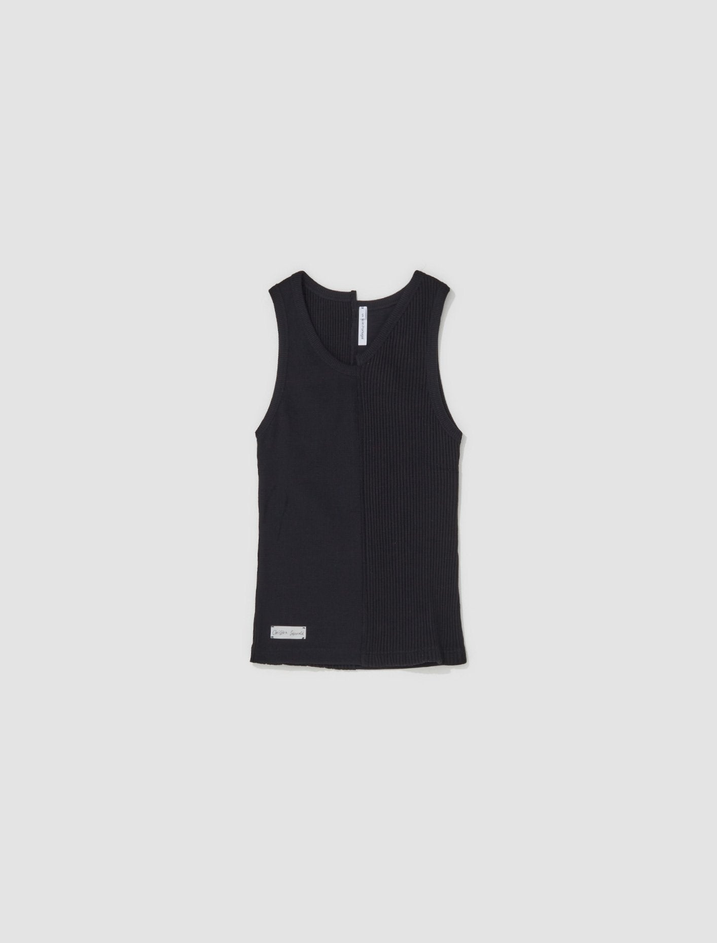 Asymmetric Vest Top in Black