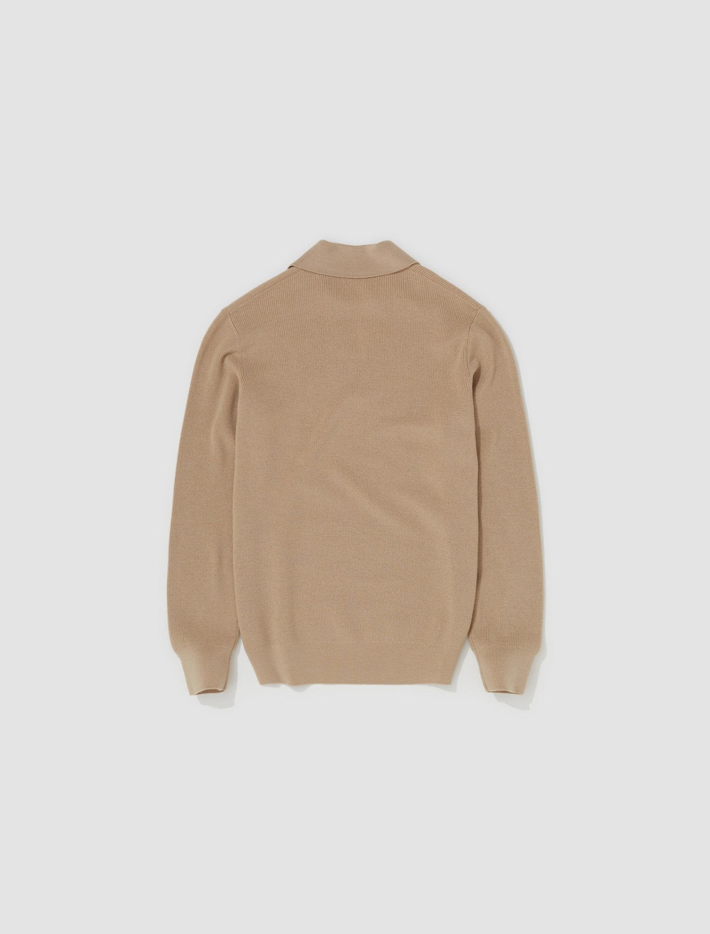 Merino Polo Shirt in Camel